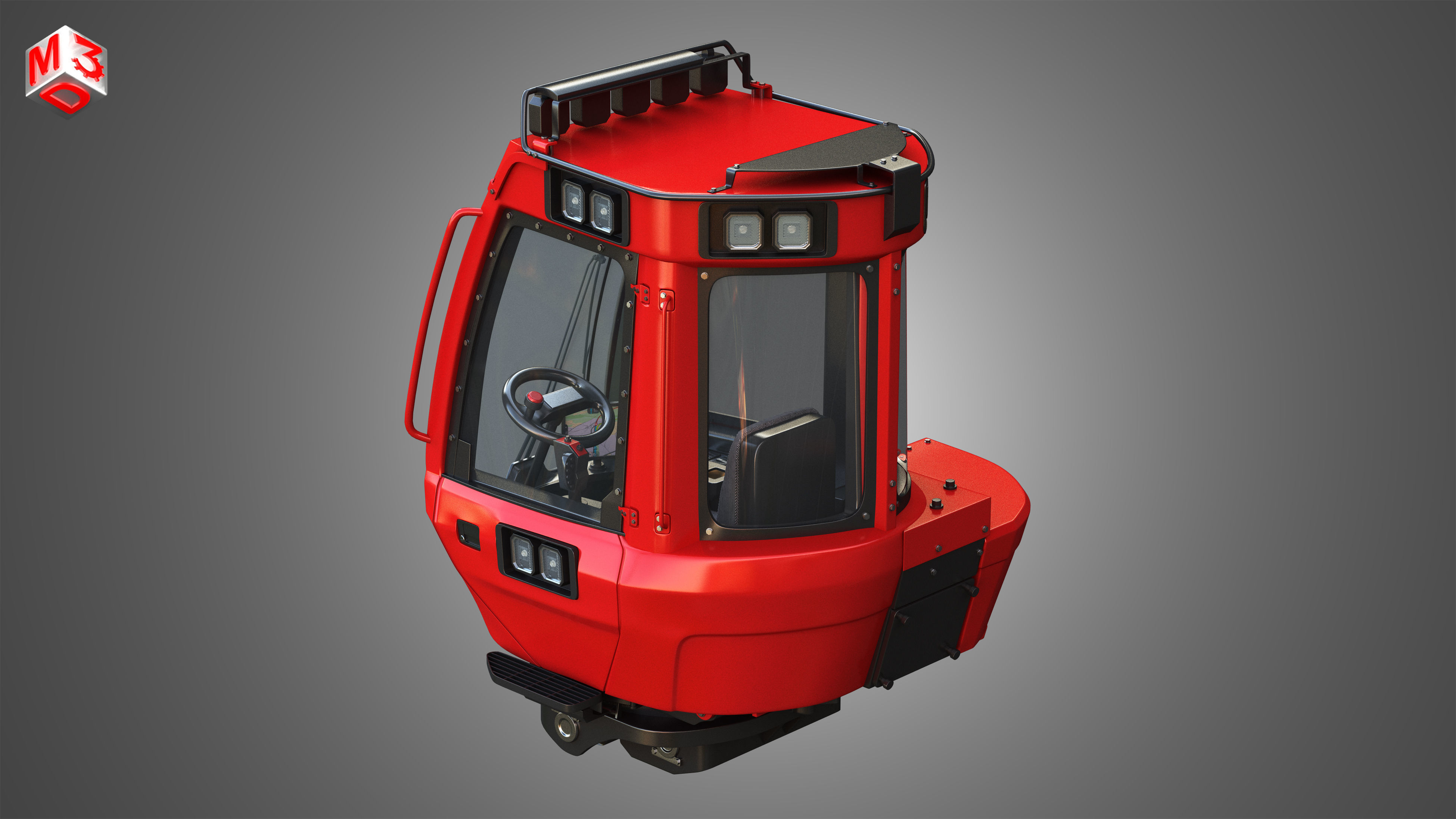 Driving Cabin -  Forestry Harvester Machine 3D model_7