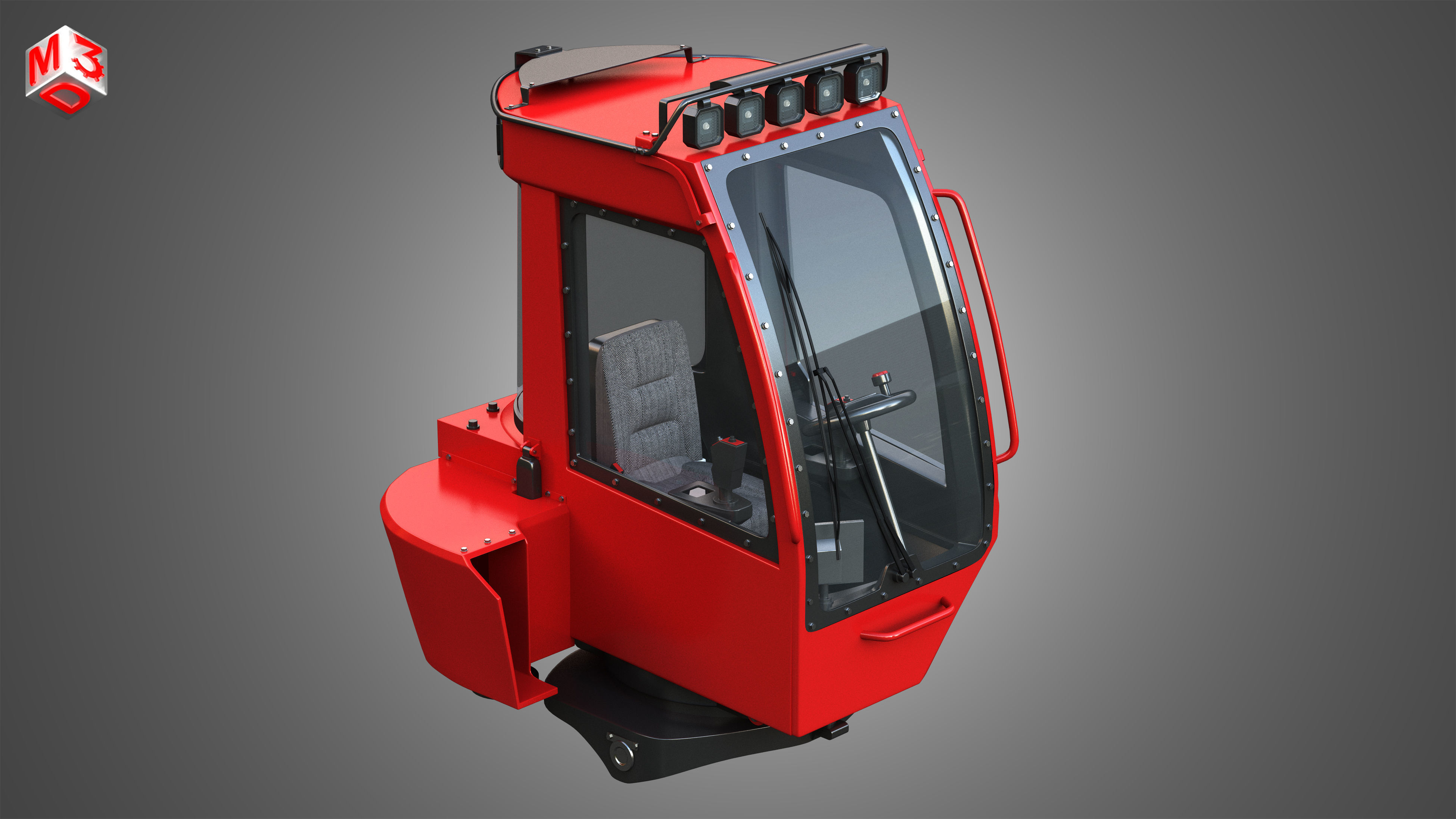 Driving Cabin -  Forestry Harvester Machine 3D model_6