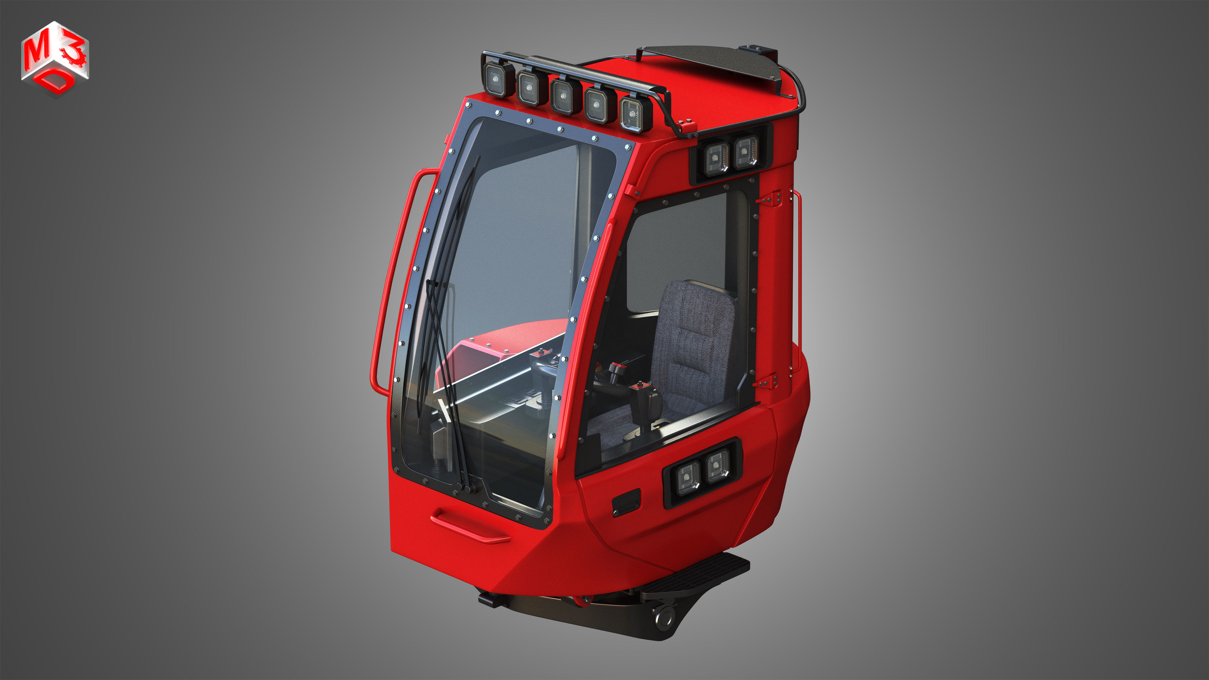Driving Cabin -  Forestry Harvester Machine 3D model_4