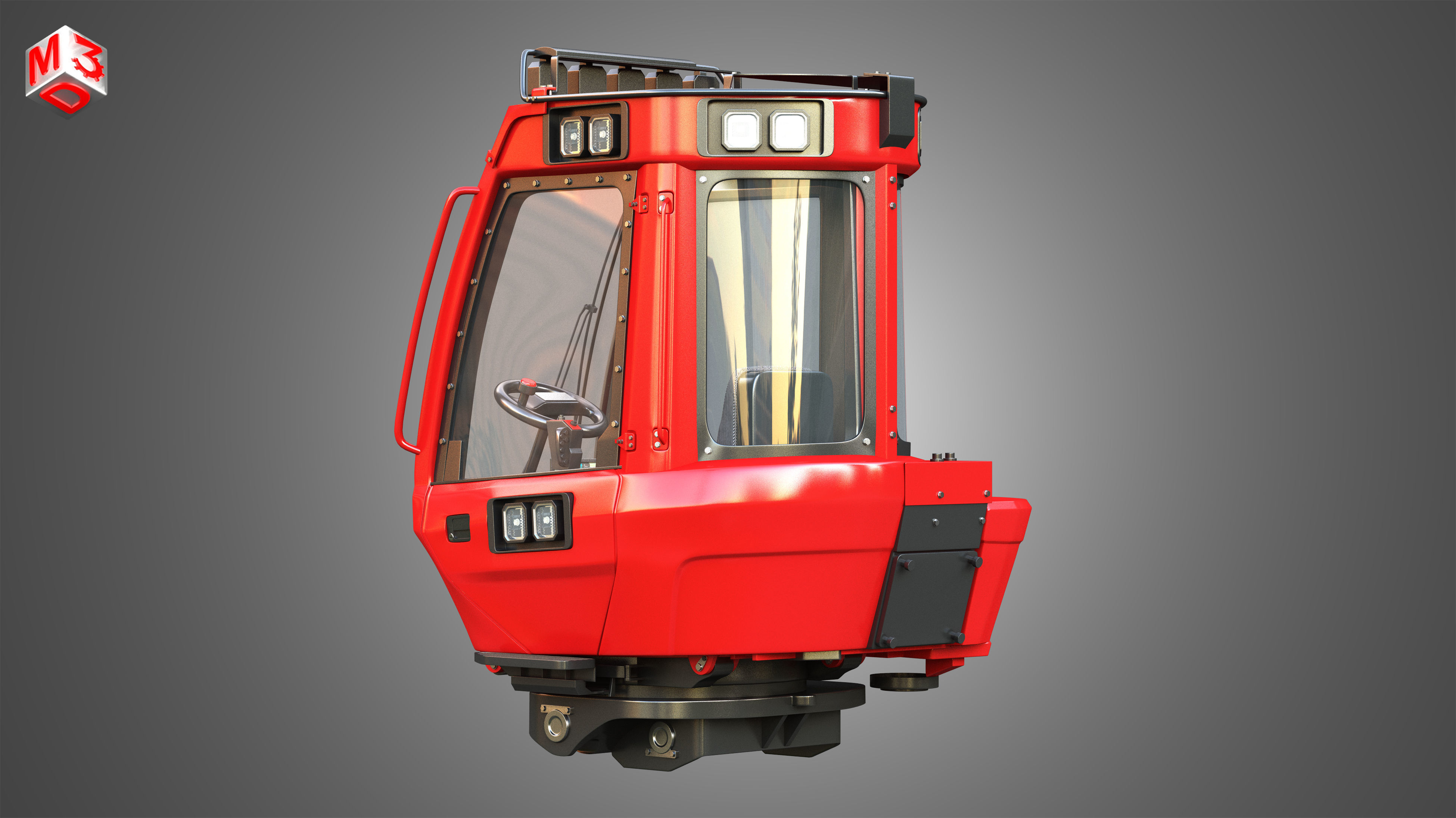 Driving Cabin -  Forestry Harvester Machine 3D model_3