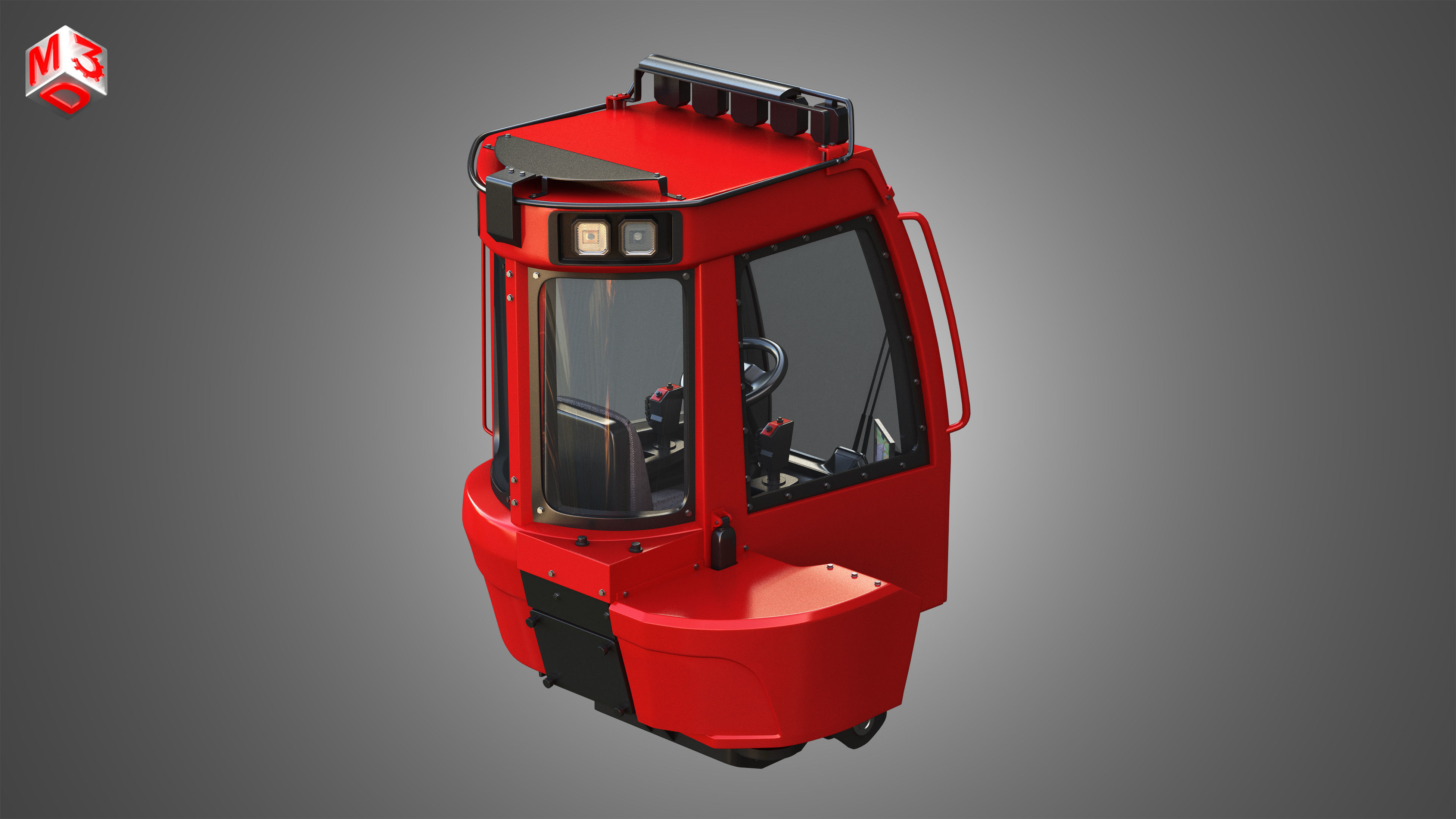 Driving Cabin -  Forestry Harvester Machine 3D model_5