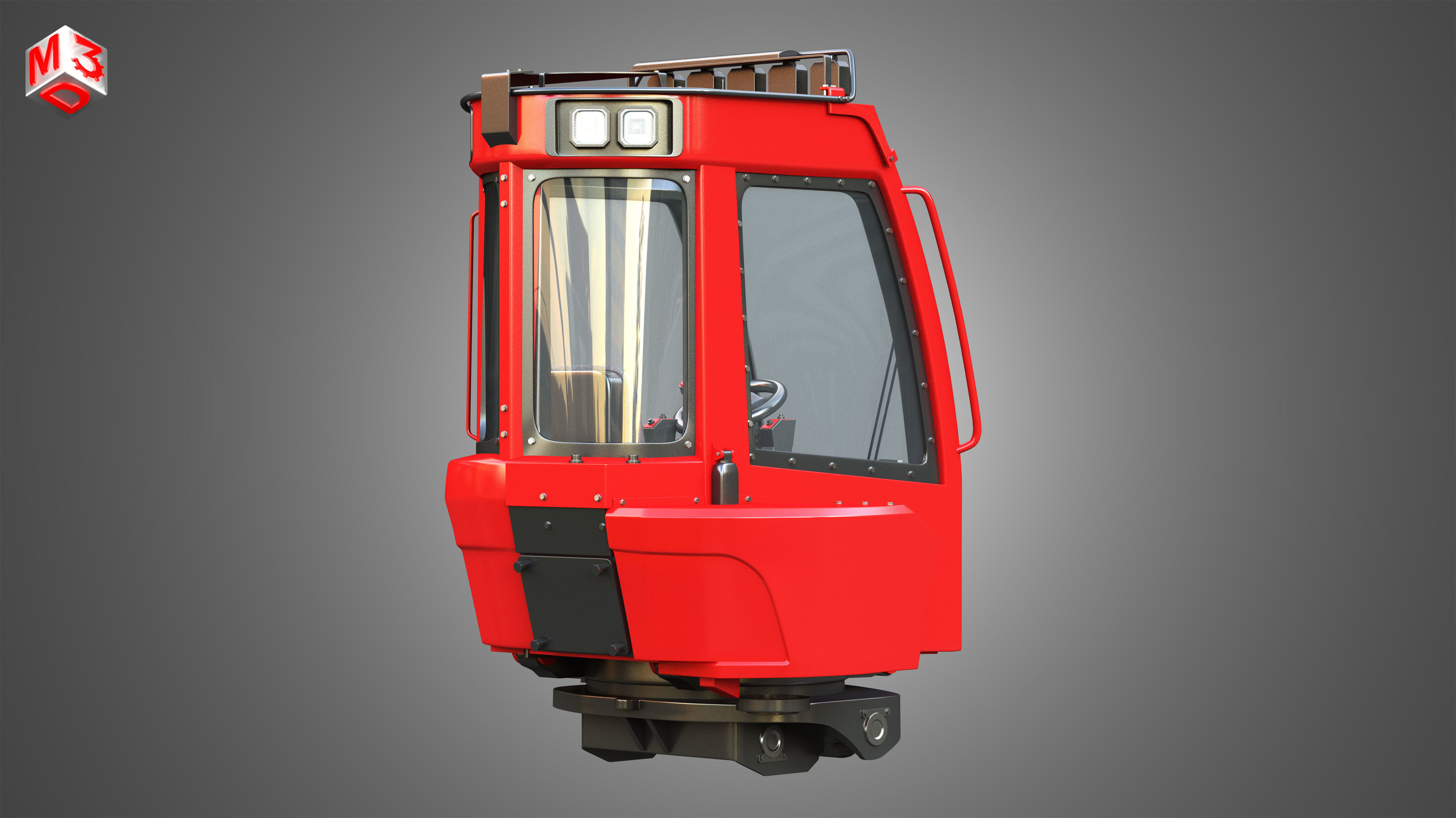 Driving Cabin -  Forestry Harvester Machine 3D model_1