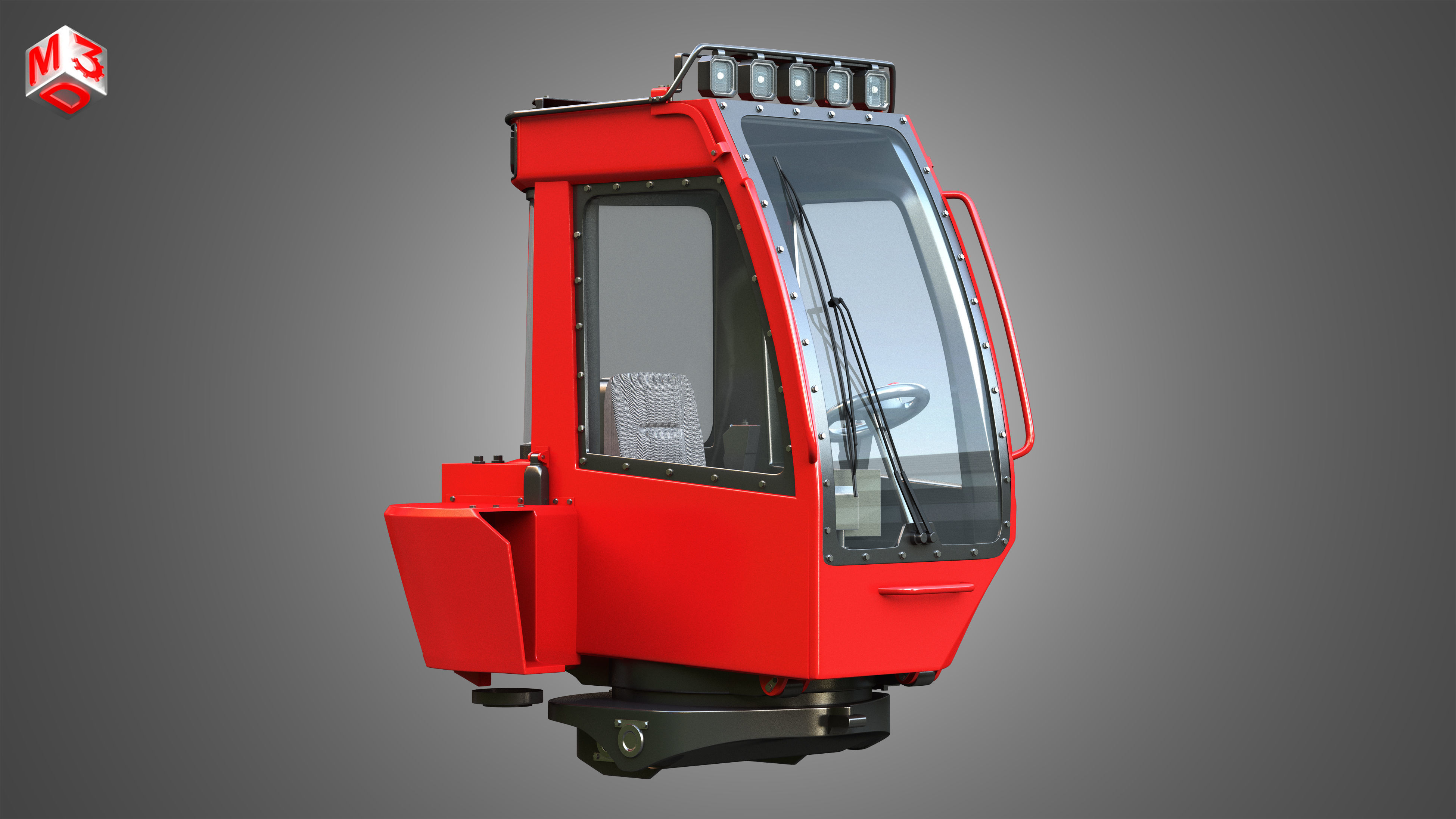 Driving Cabin -  Forestry Harvester Machine 3D model_2
