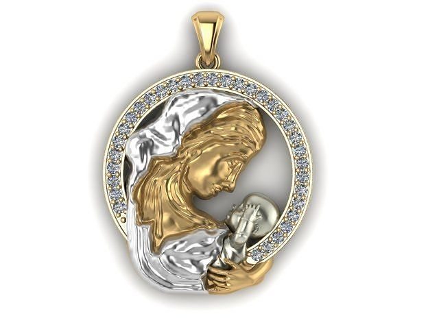 mother and child pendant 3D print model