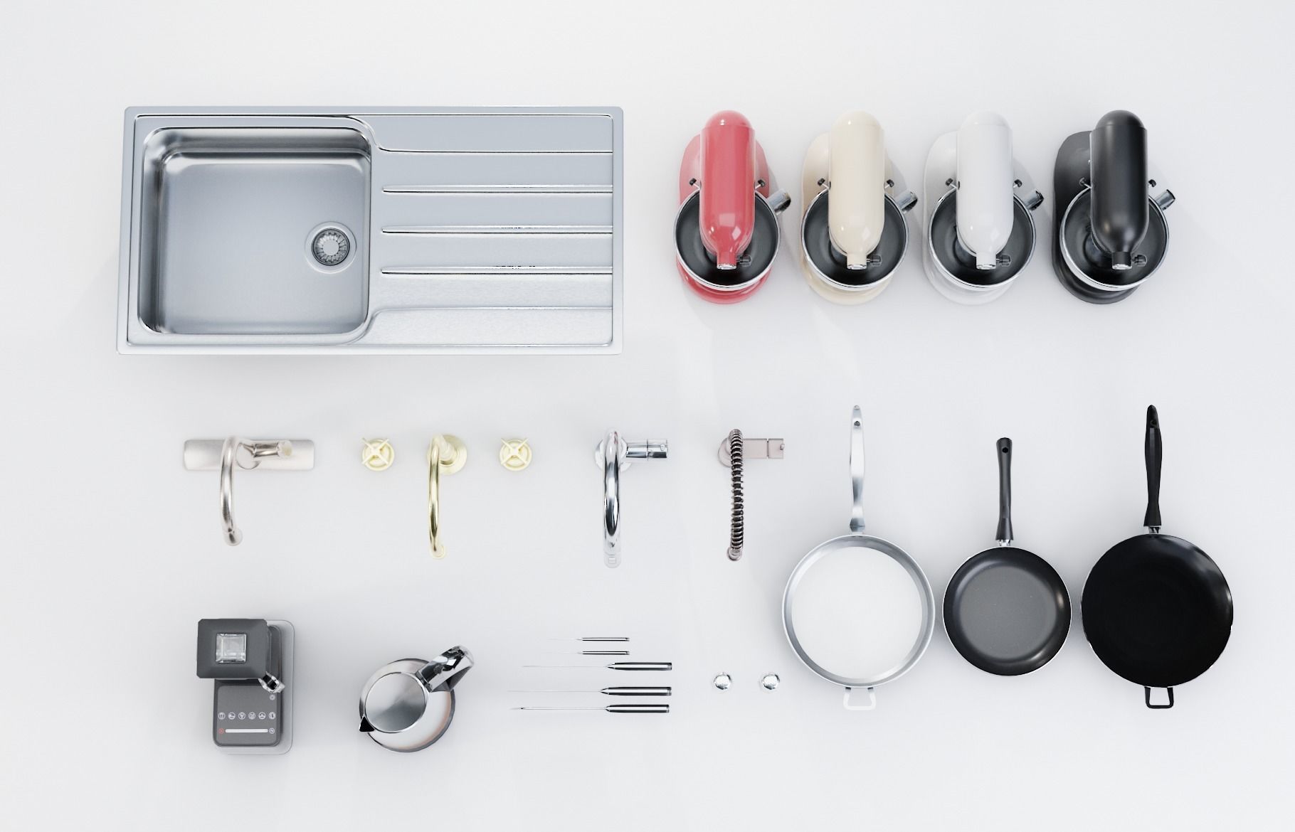 High Quality Collection of Kitchen Assets for Interior - 3D Pack _3