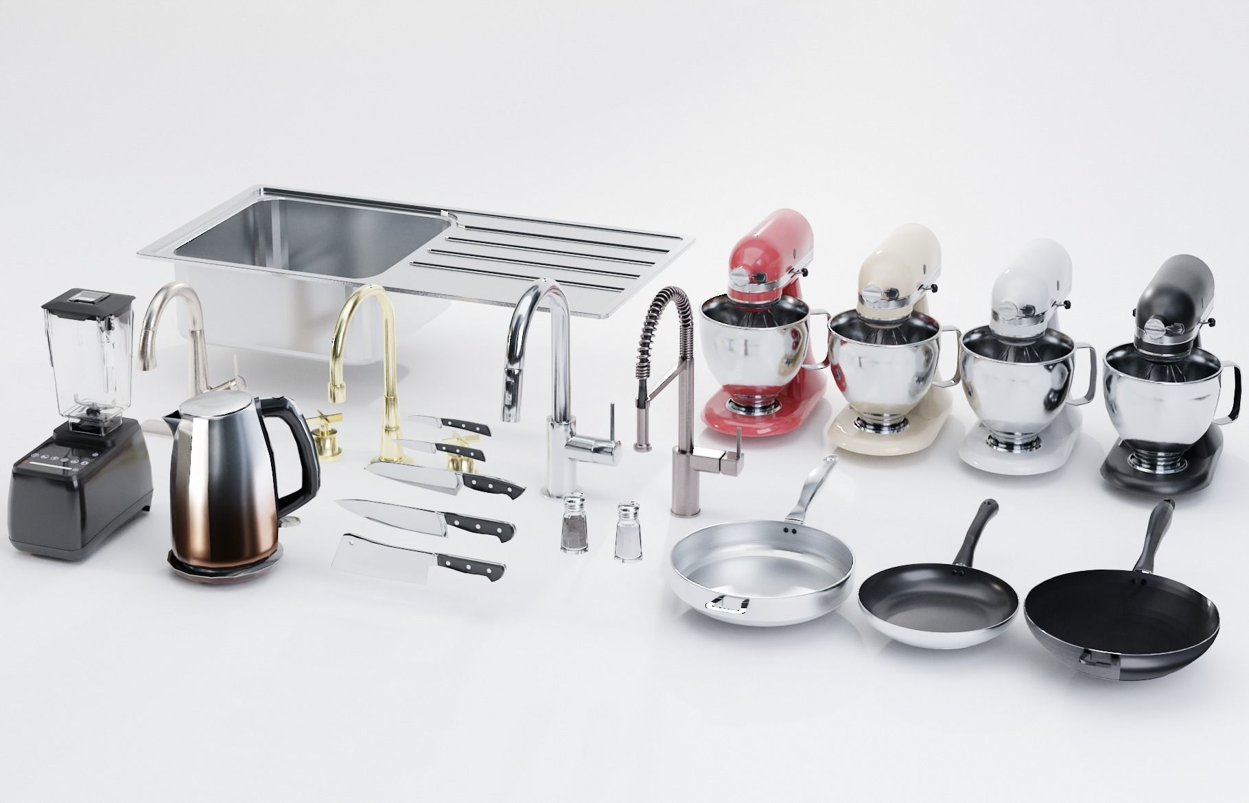 High Quality Collection of Kitchen Assets for Interior - 3D Pack _1