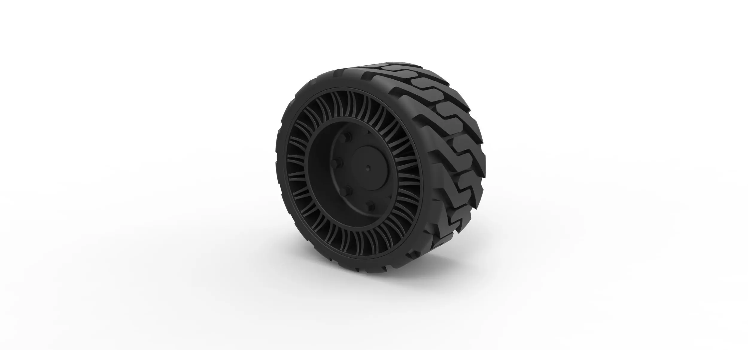 Twheel version 2 from Front loader 3D print model