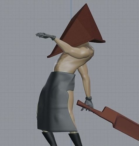 Pyramid man holding sword 3D model
