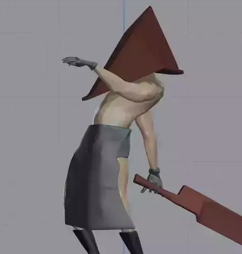 Pyramid man holding sword 3D model