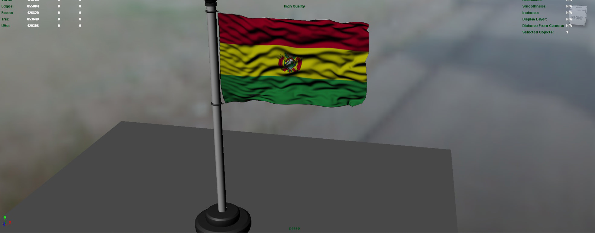 Bolivia flag 3D model_3