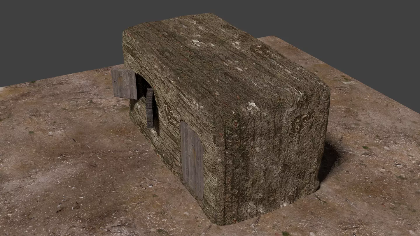 old mud house 3D model_0