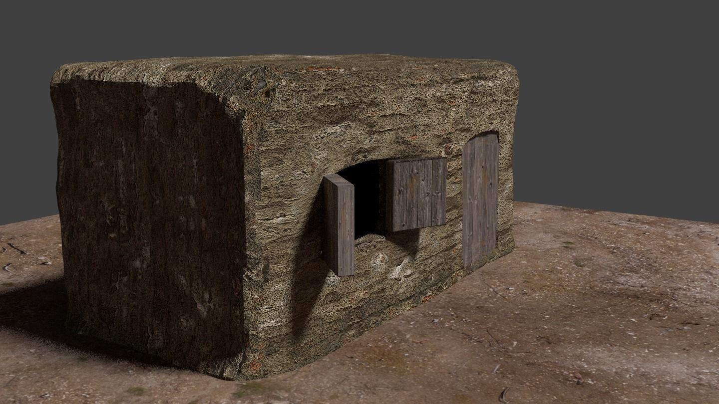 old mud house 3D model_1