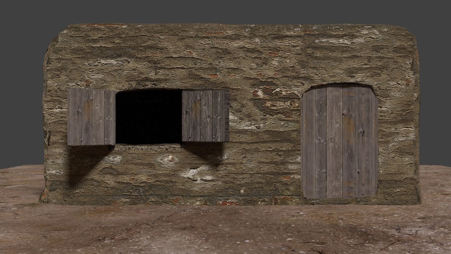 old mud house 3D model_2
