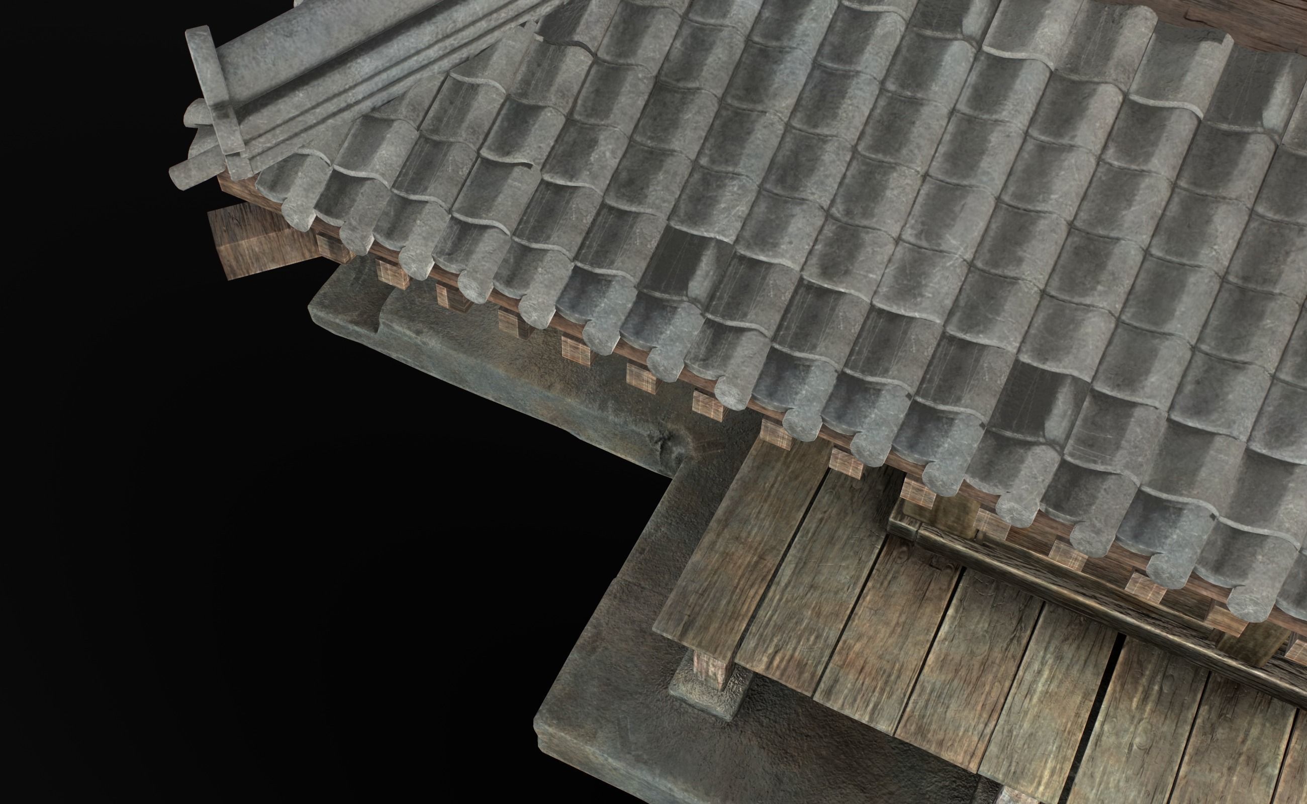 Japanese Shrine Low-poly 3D model_14