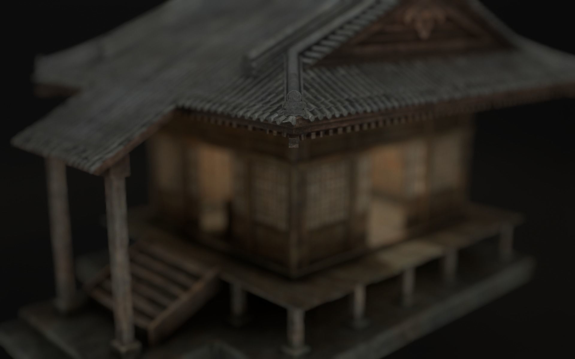 Japanese Shrine Low-poly 3D model_39