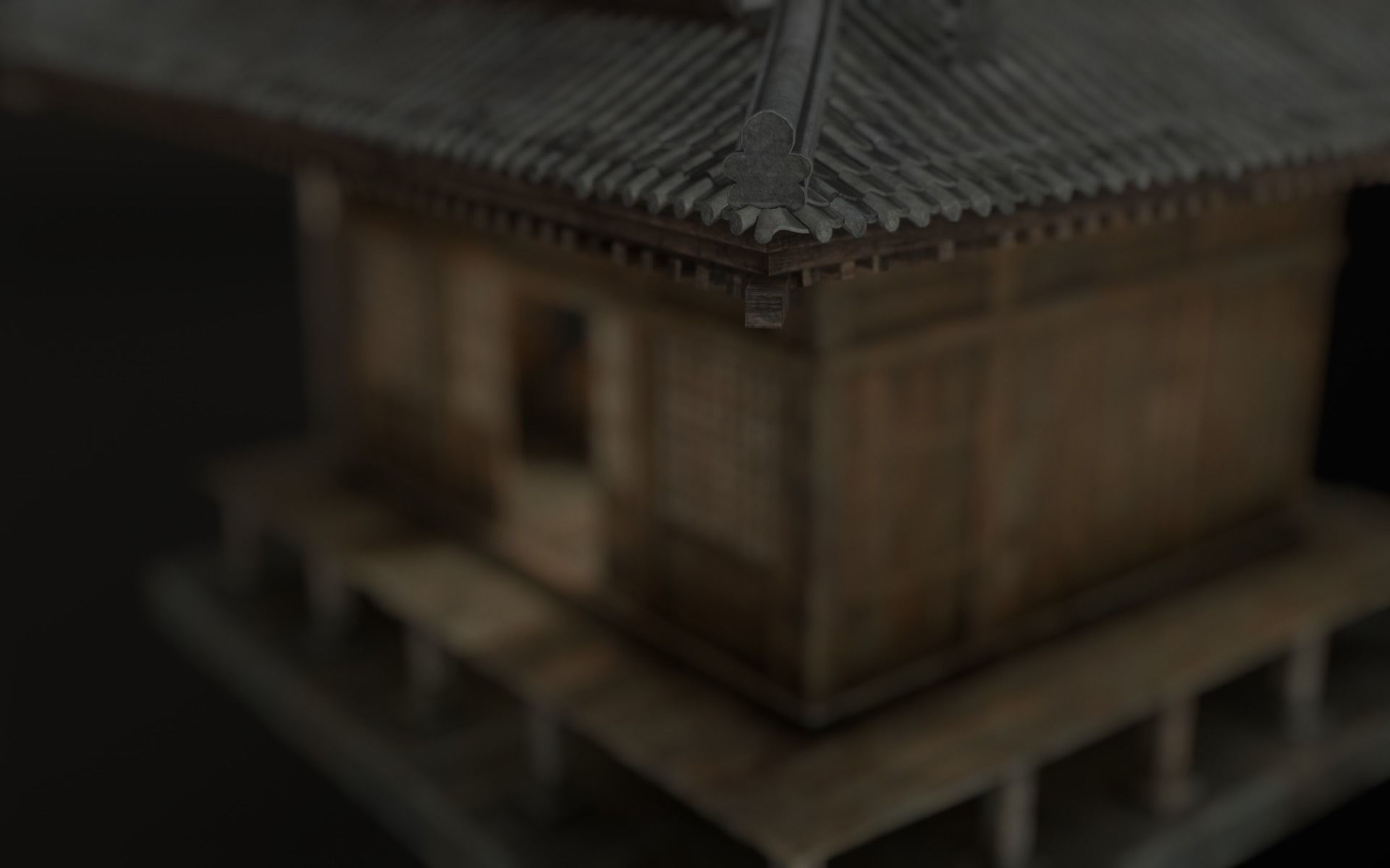 Japanese Shrine Low-poly 3D model_34