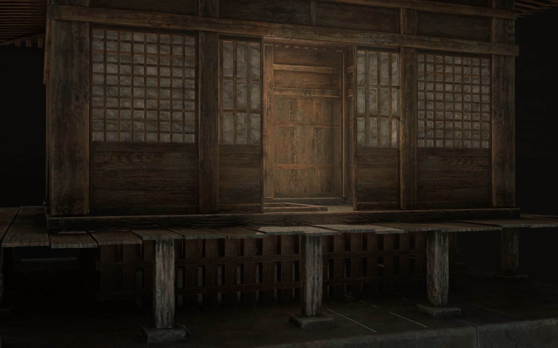 Japanese Shrine Low-poly 3D model_31