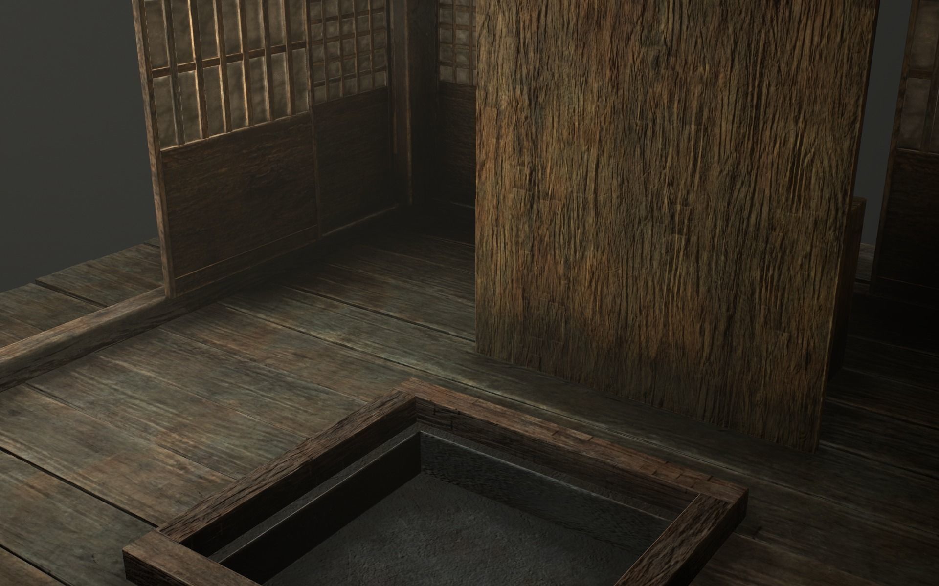 Japanese Shrine Low-poly 3D model_45