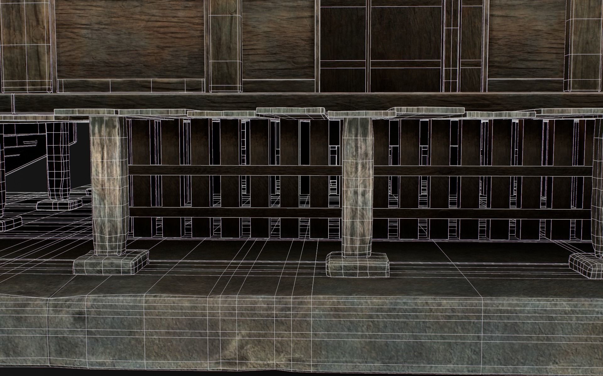 Japanese Shrine Low-poly 3D model_20