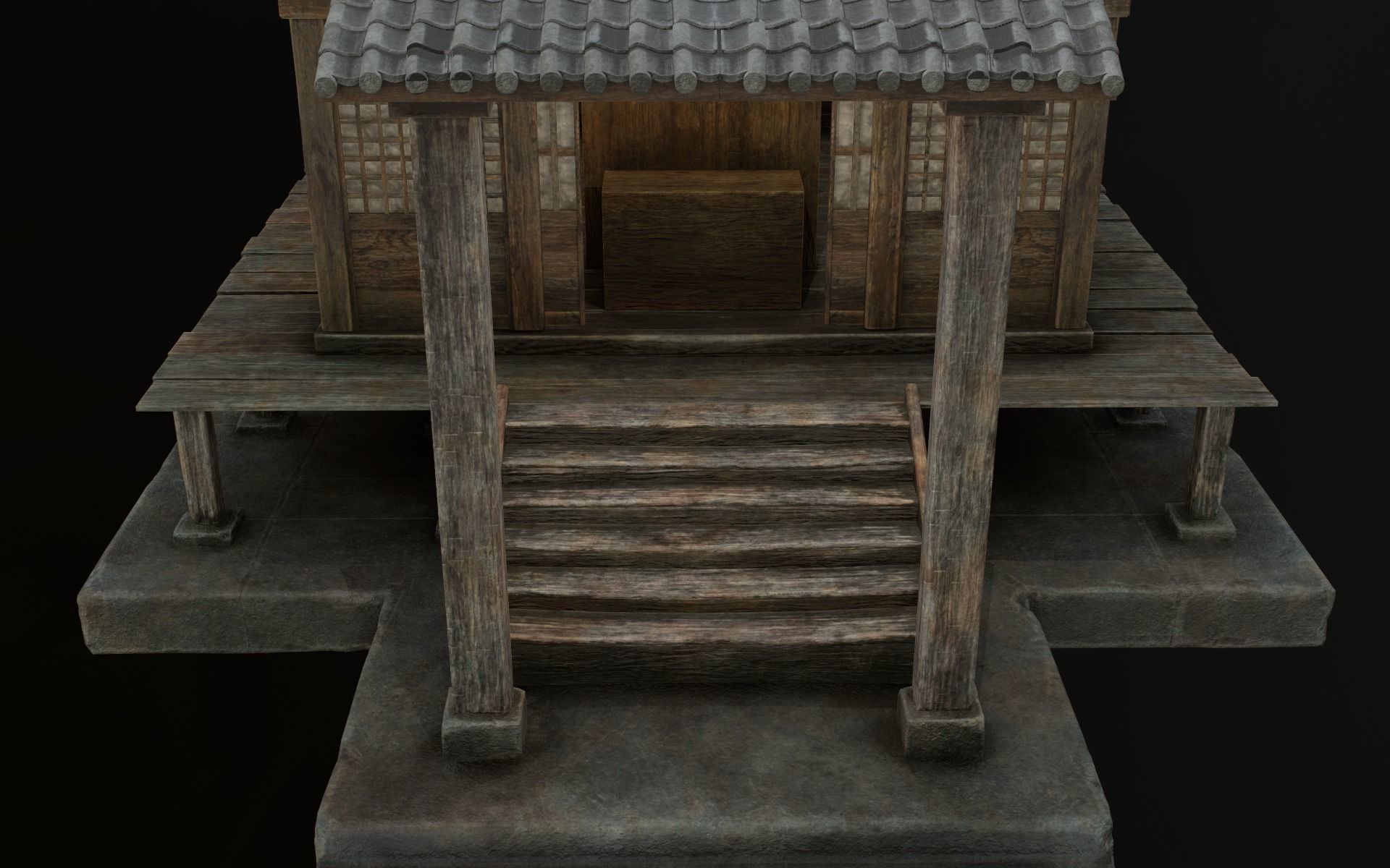 Japanese Shrine Low-poly 3D model_64