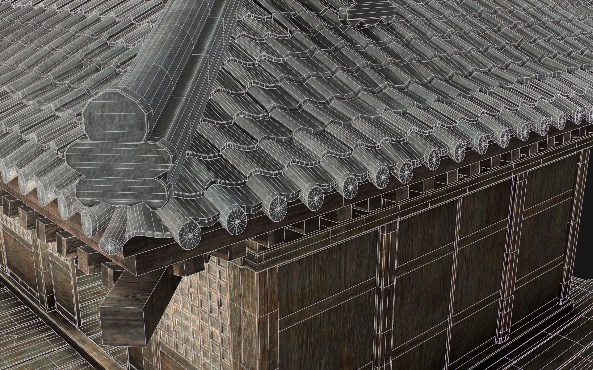 Japanese Shrine Low-poly 3D model_18