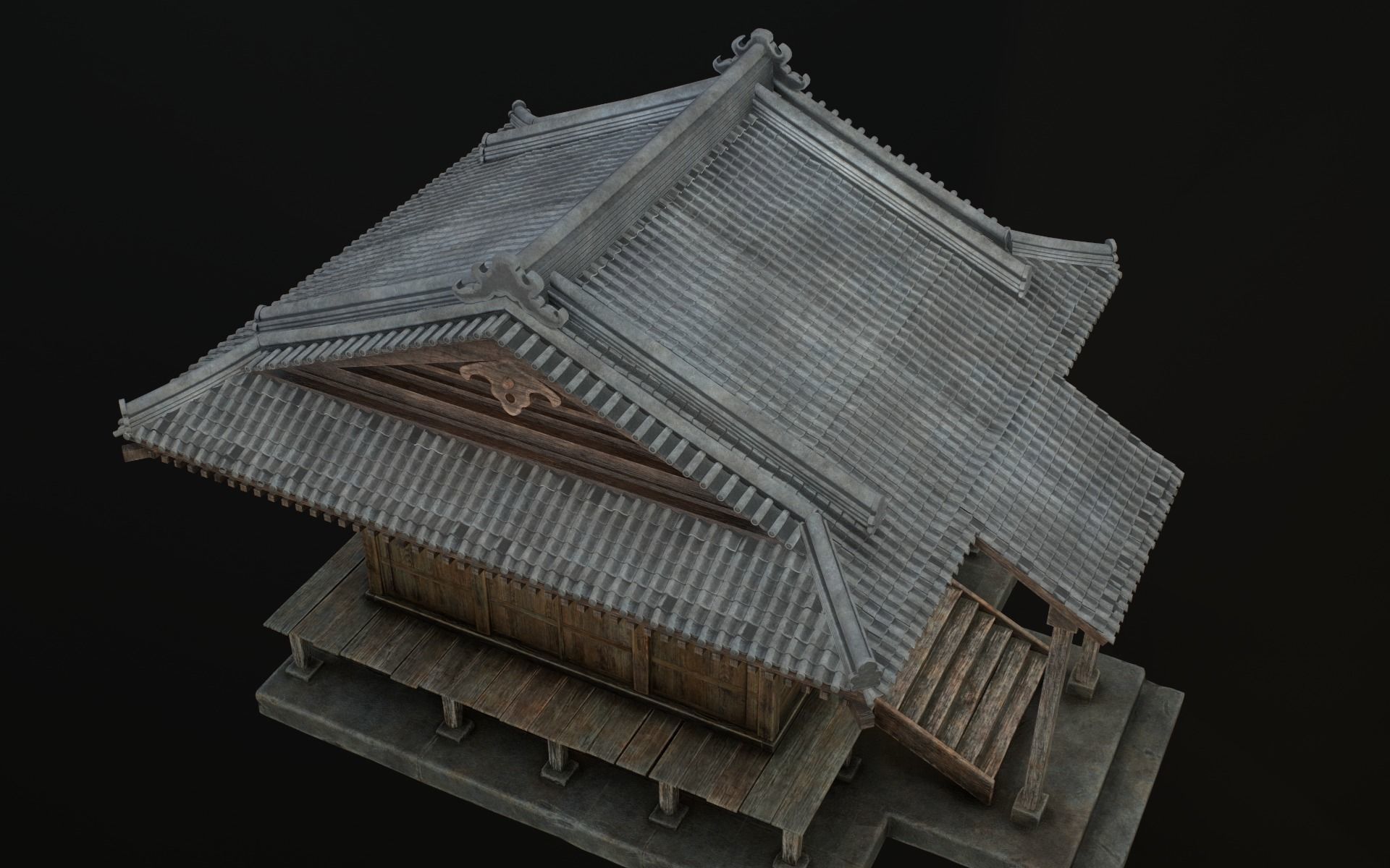 Japanese Shrine Low-poly 3D model_59