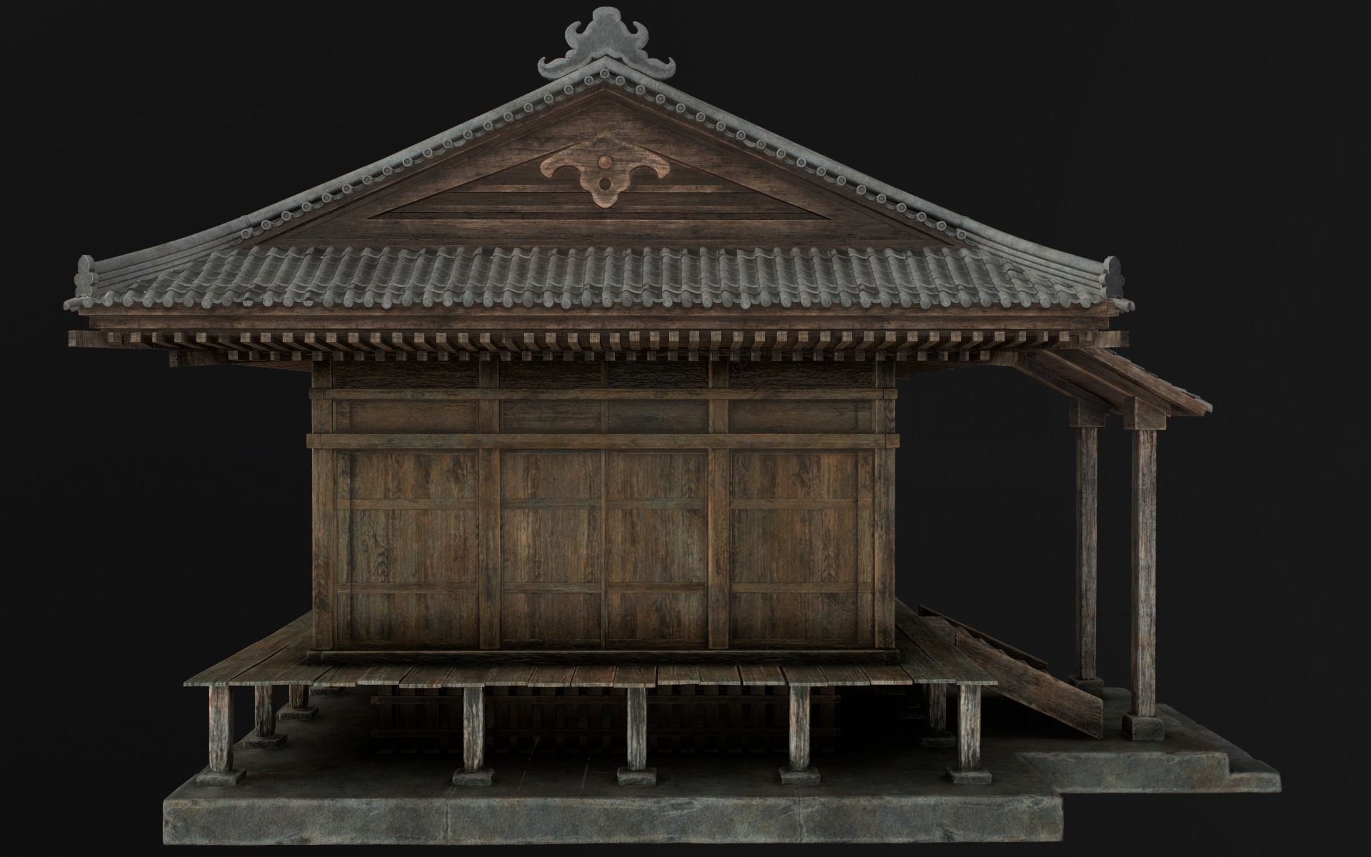 Japanese Shrine Low-poly 3D model_57