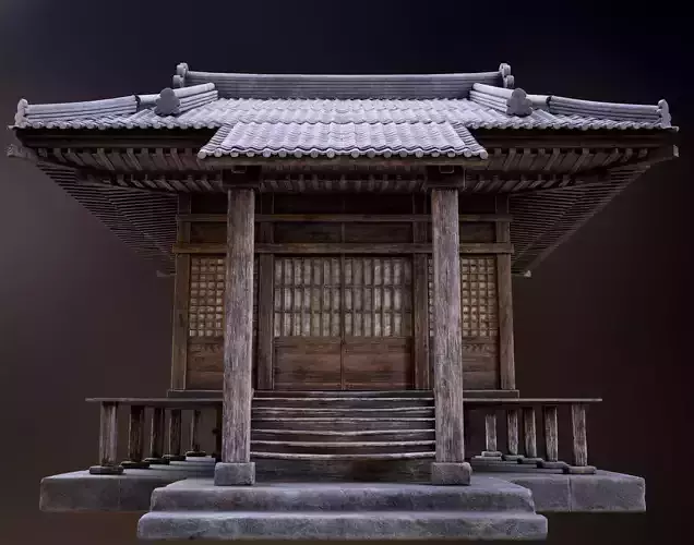 Japanese Shrine Low-poly 3D model Japanese Shrine Low-poly 3D model