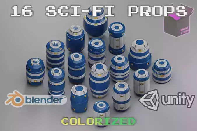 16 Sci-Fi Barrel Props 