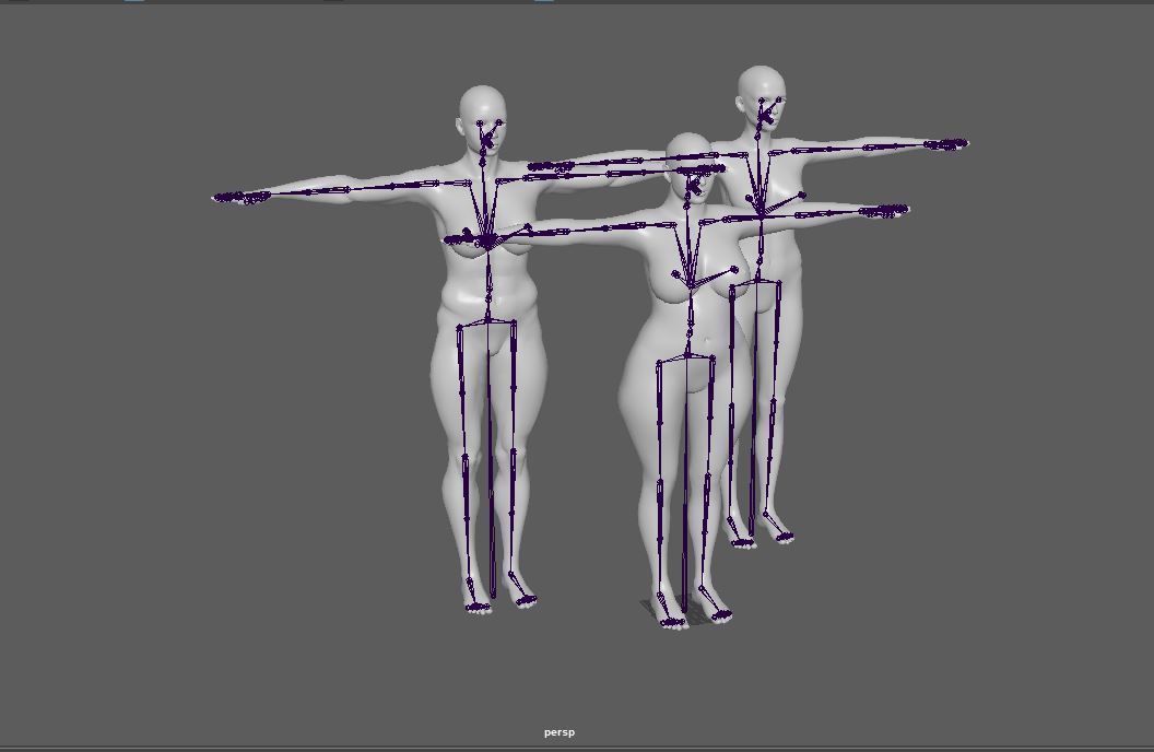 14 Rigged Base Mesh Low-poly 3D model_8