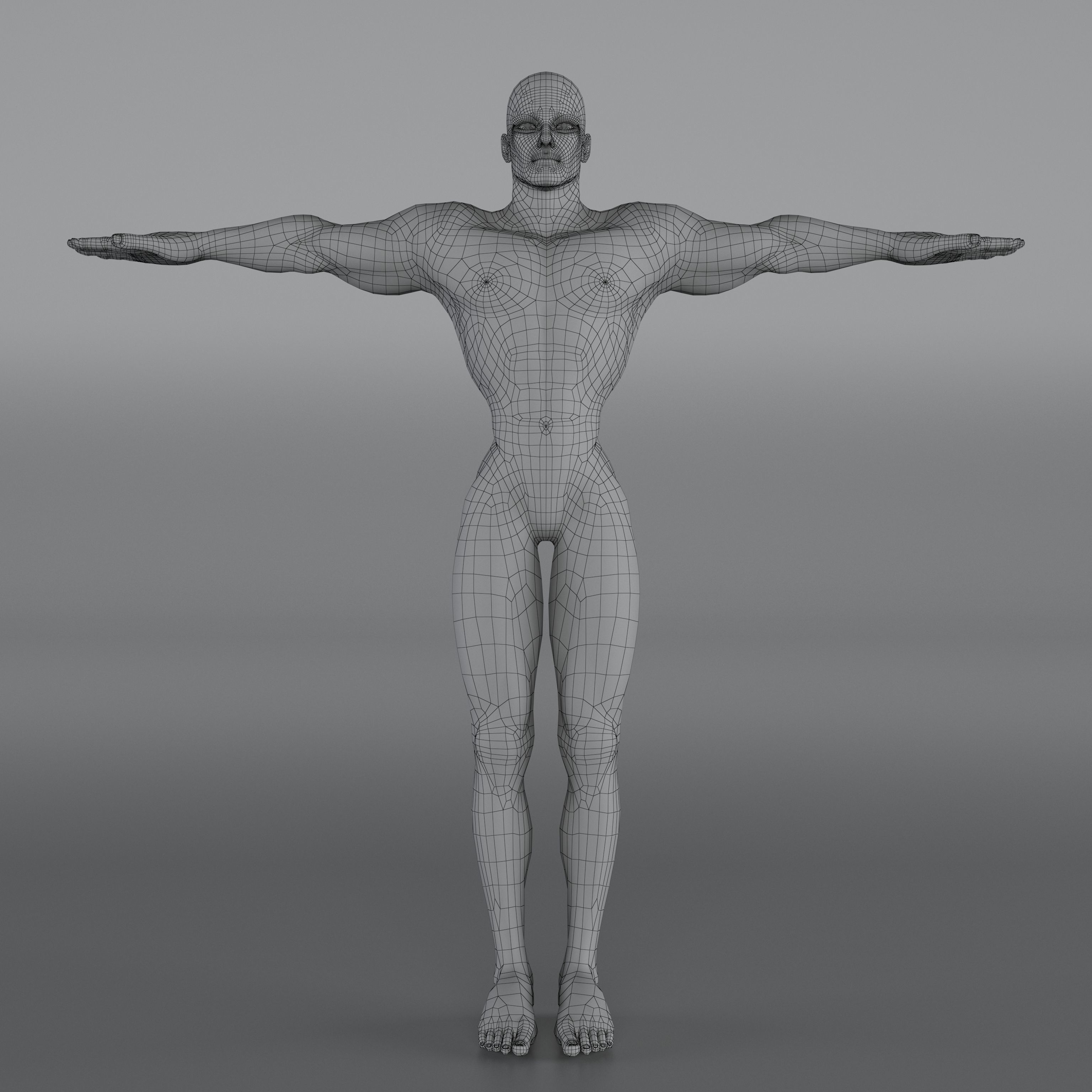 14 Rigged Base Mesh Low-poly 3D model_14
