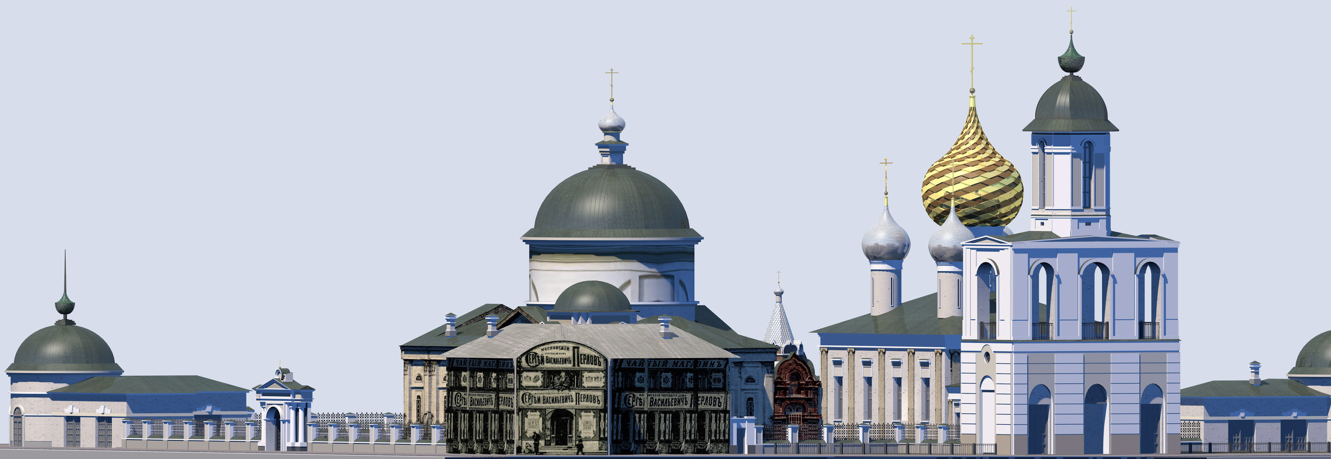 Temples of the Vlasyevsky parish Low-poly 3D model_9