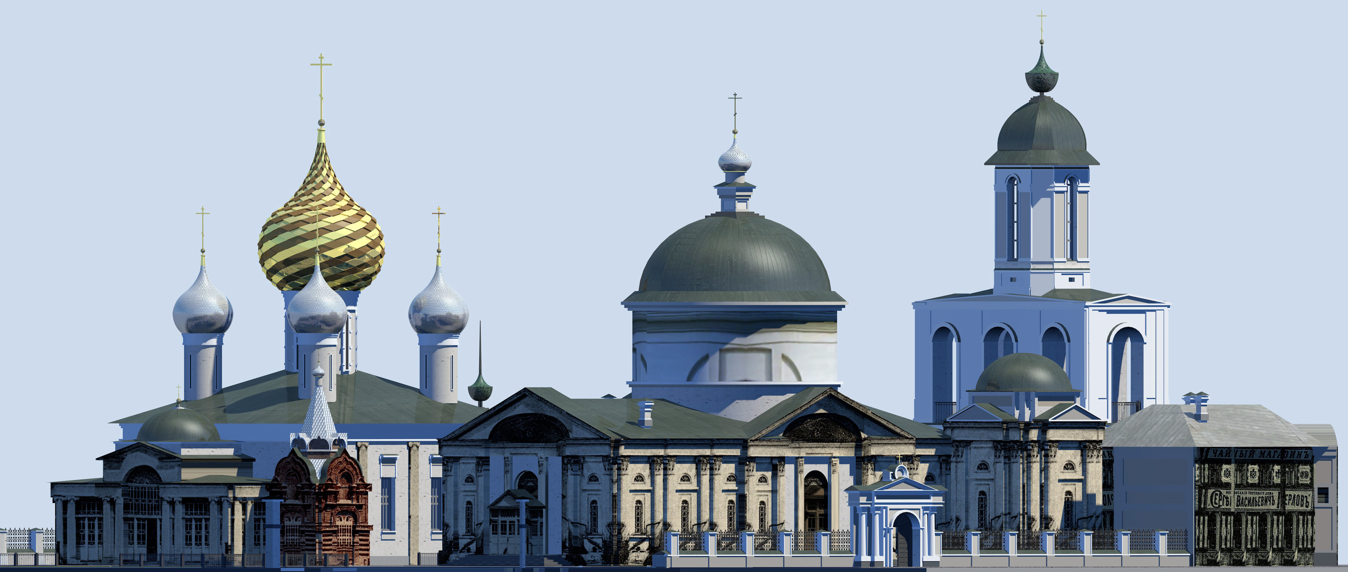 Temples of the Vlasyevsky parish Low-poly 3D model_11