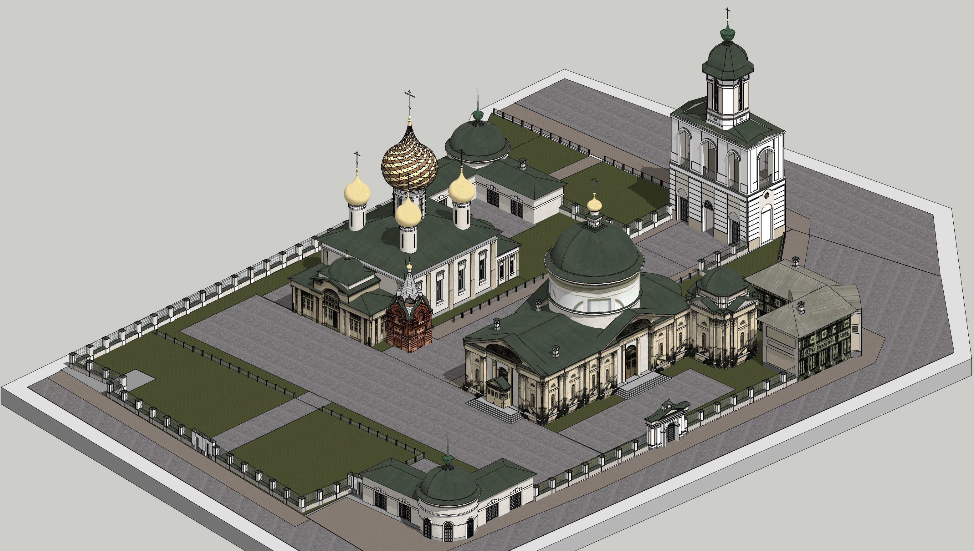 Temples of the Vlasyevsky parish Low-poly 3D model_14