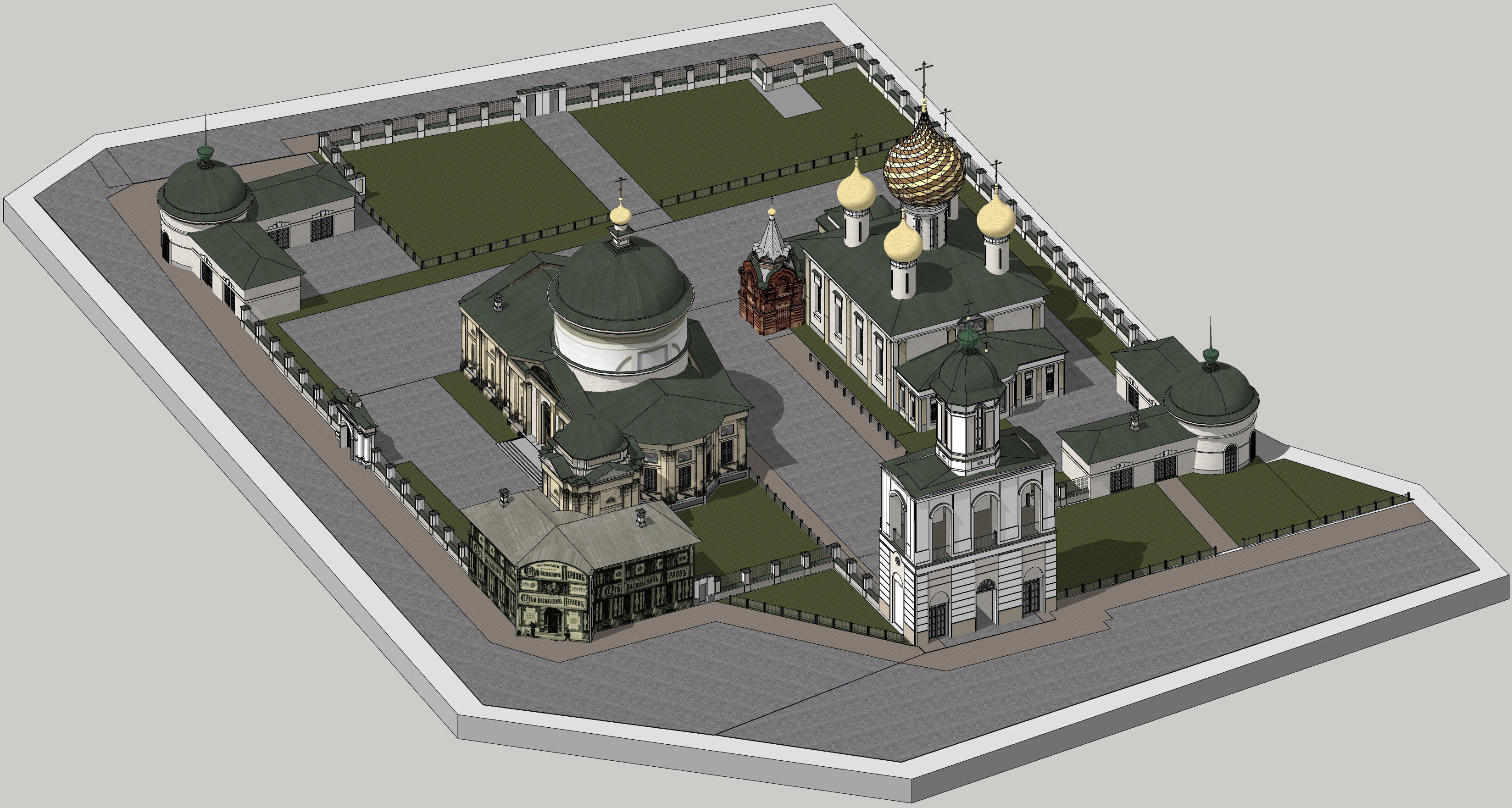 Temples of the Vlasyevsky parish Low-poly 3D model_13