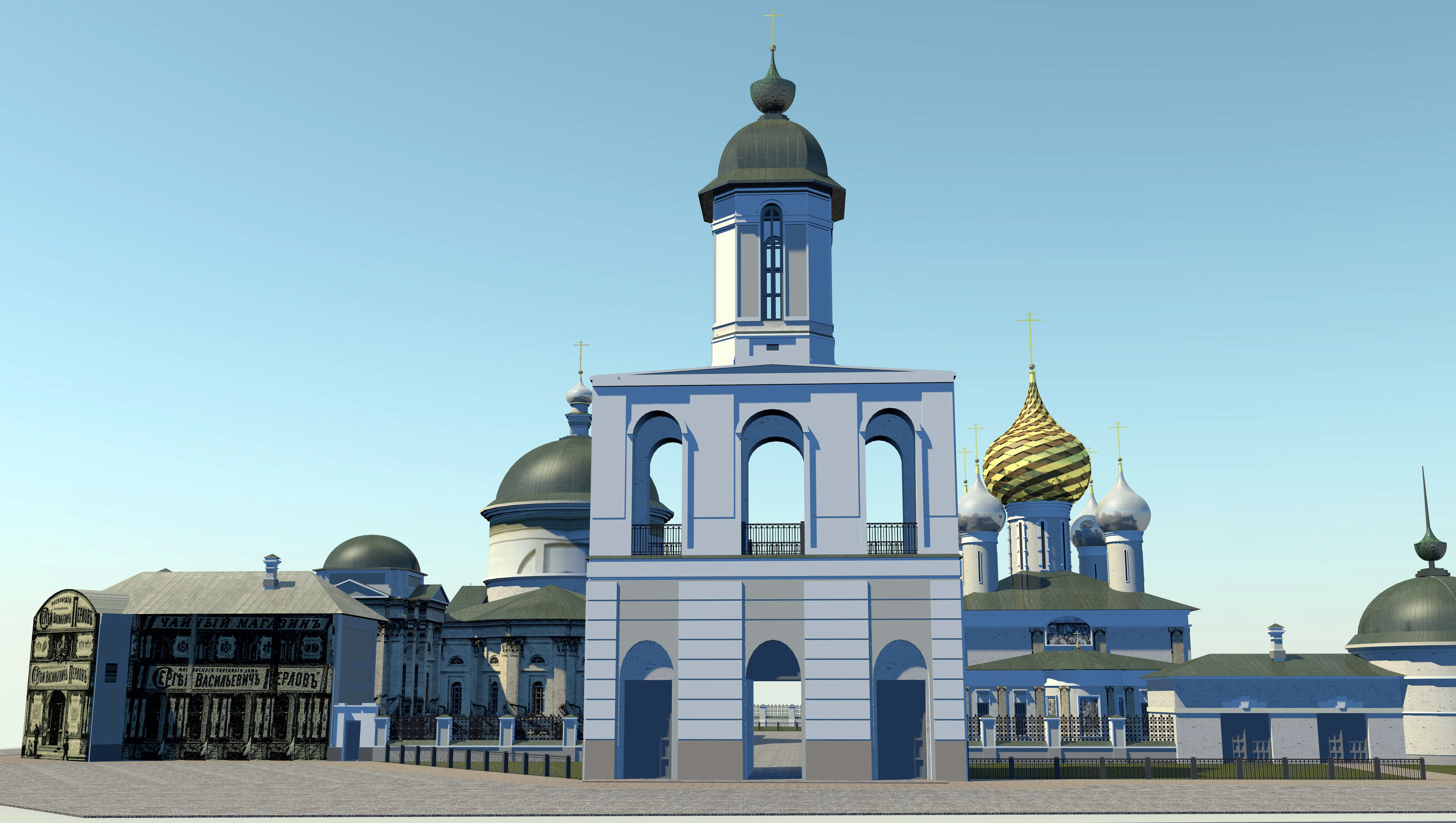 Temples of the Vlasyevsky parish Low-poly 3D model_10