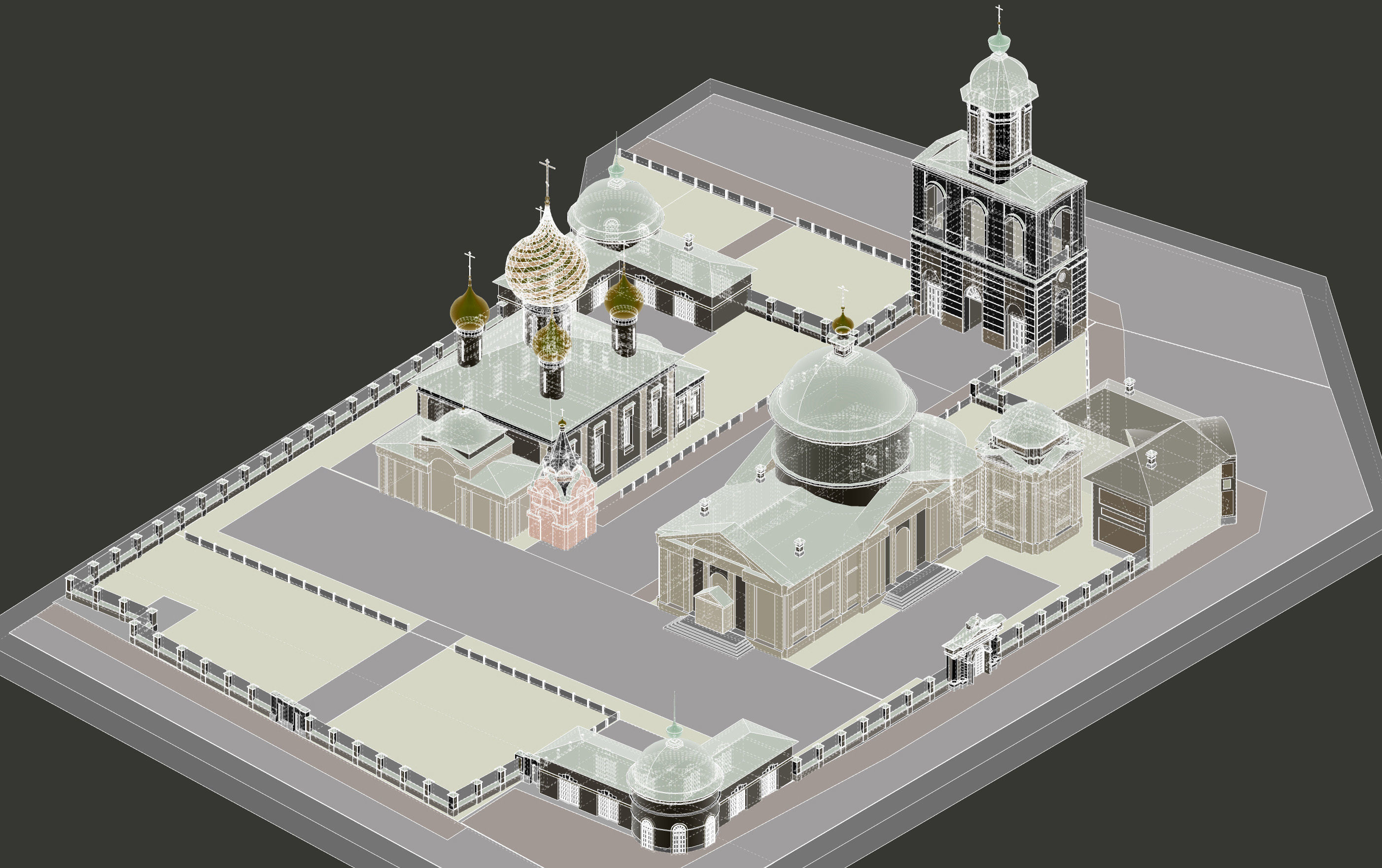 Temples of the Vlasyevsky parish Low-poly 3D model_15