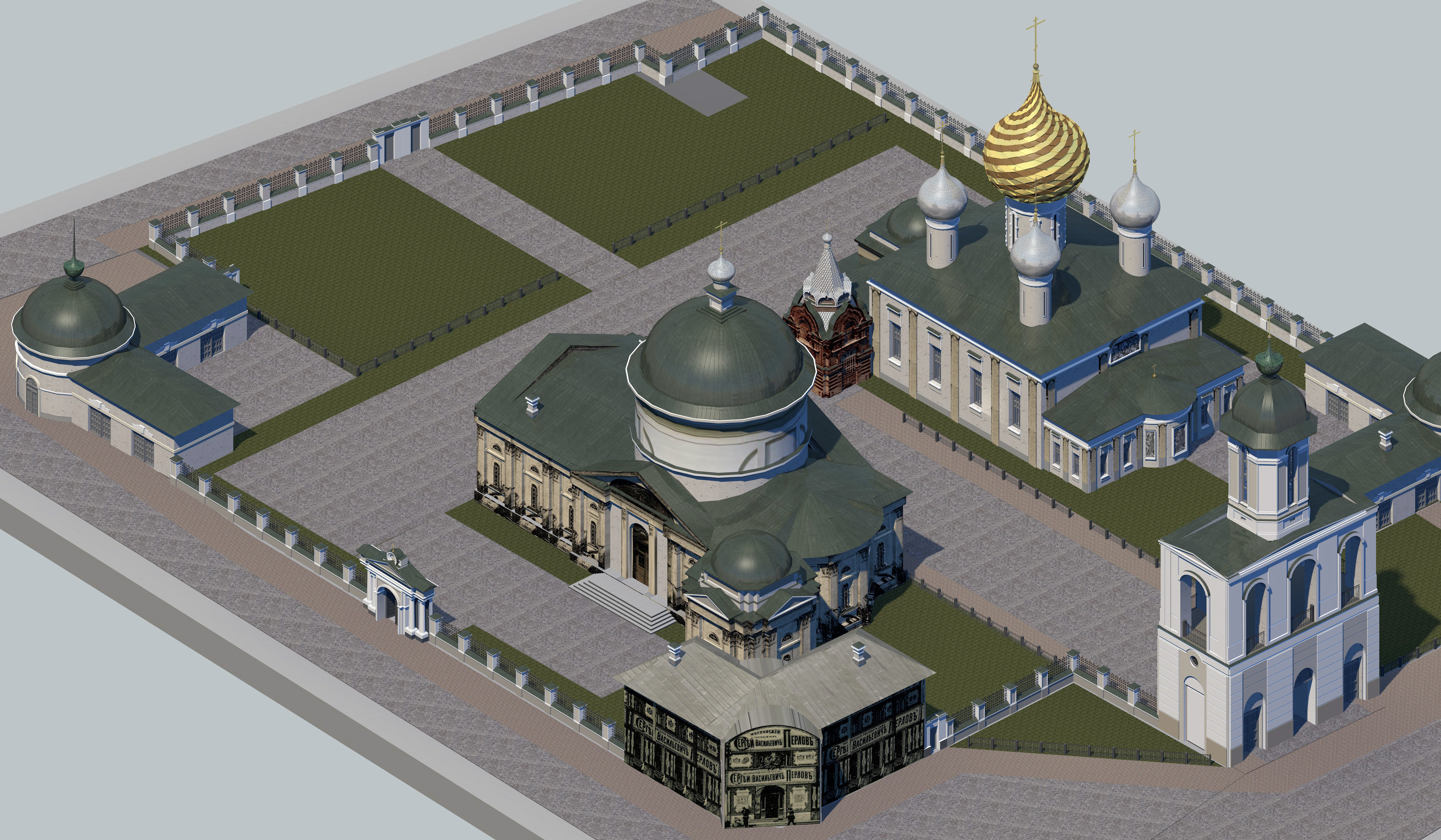 Temples of the Vlasyevsky parish Low-poly 3D model_3