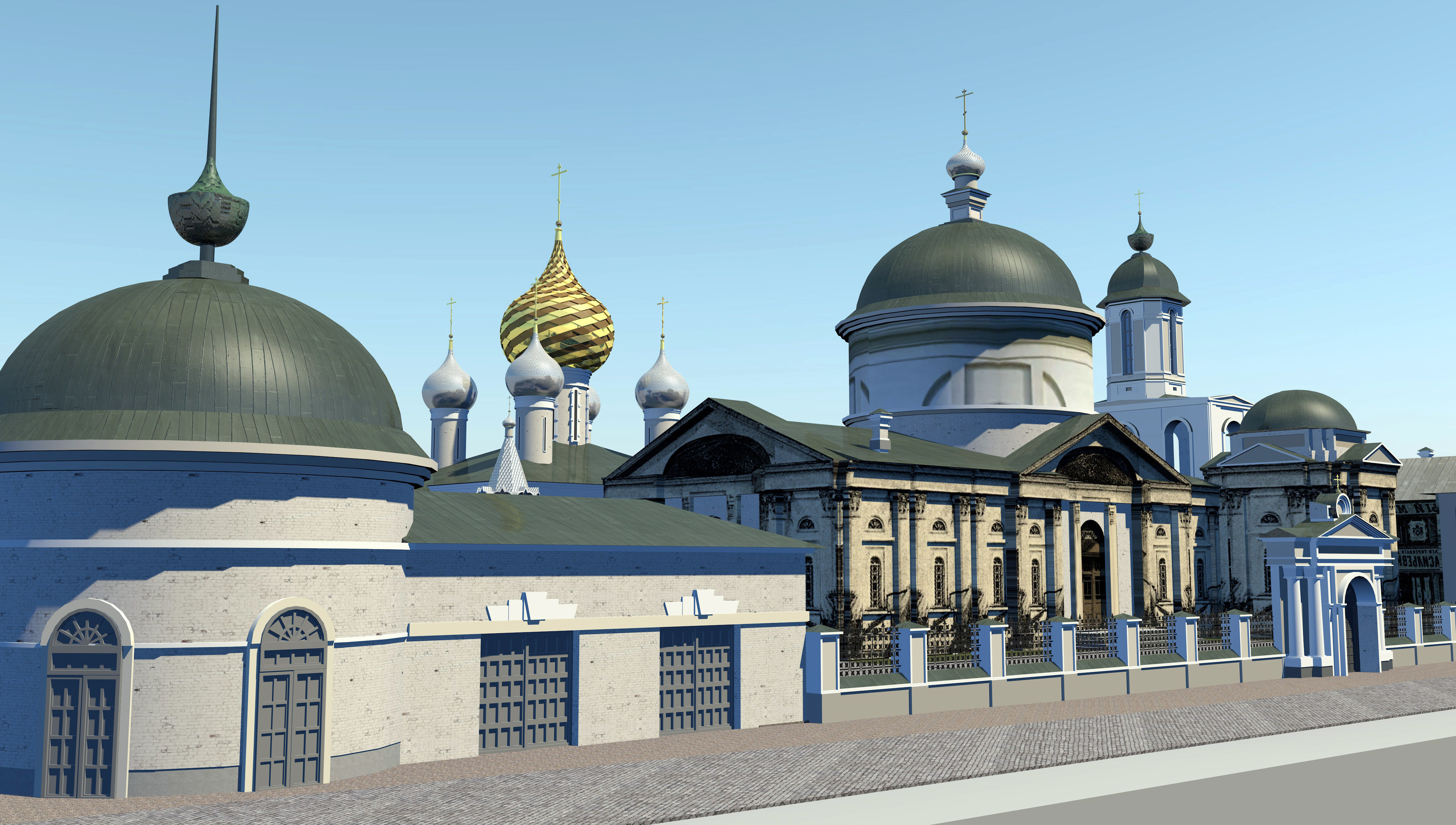 Temples of the Vlasyevsky parish Low-poly 3D model_5
