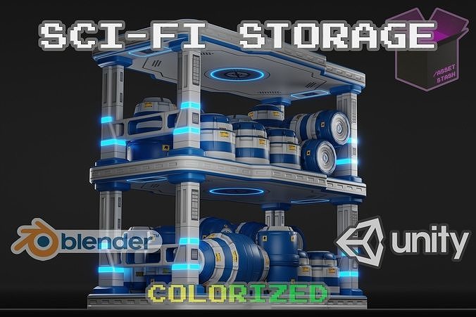 Sci Fi Storage Platform  Low-poly 3D model