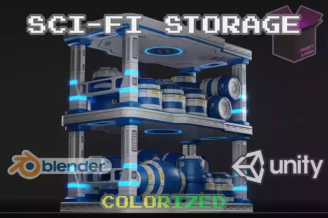Sci Fi Storage Platform  Low-poly 3D model