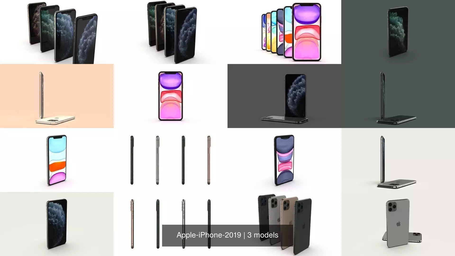 Apple-iPhone-2019 iphones 3D Model Collection_0