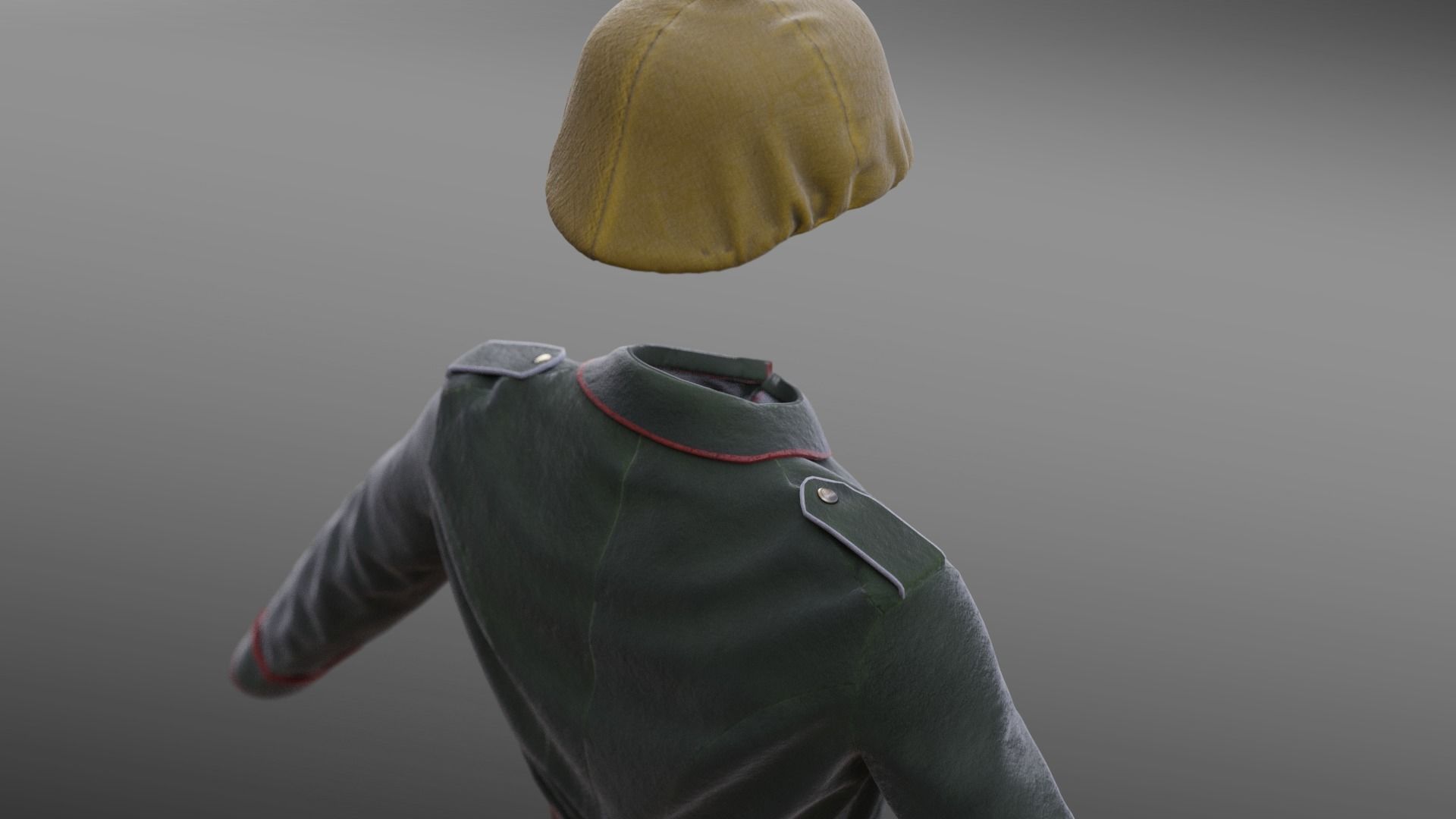 German WW1 Uniform Low-poly 3D model_7
