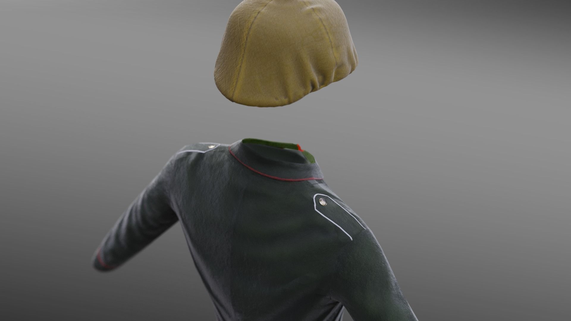 German WW1 Uniform Low-poly 3D model_8