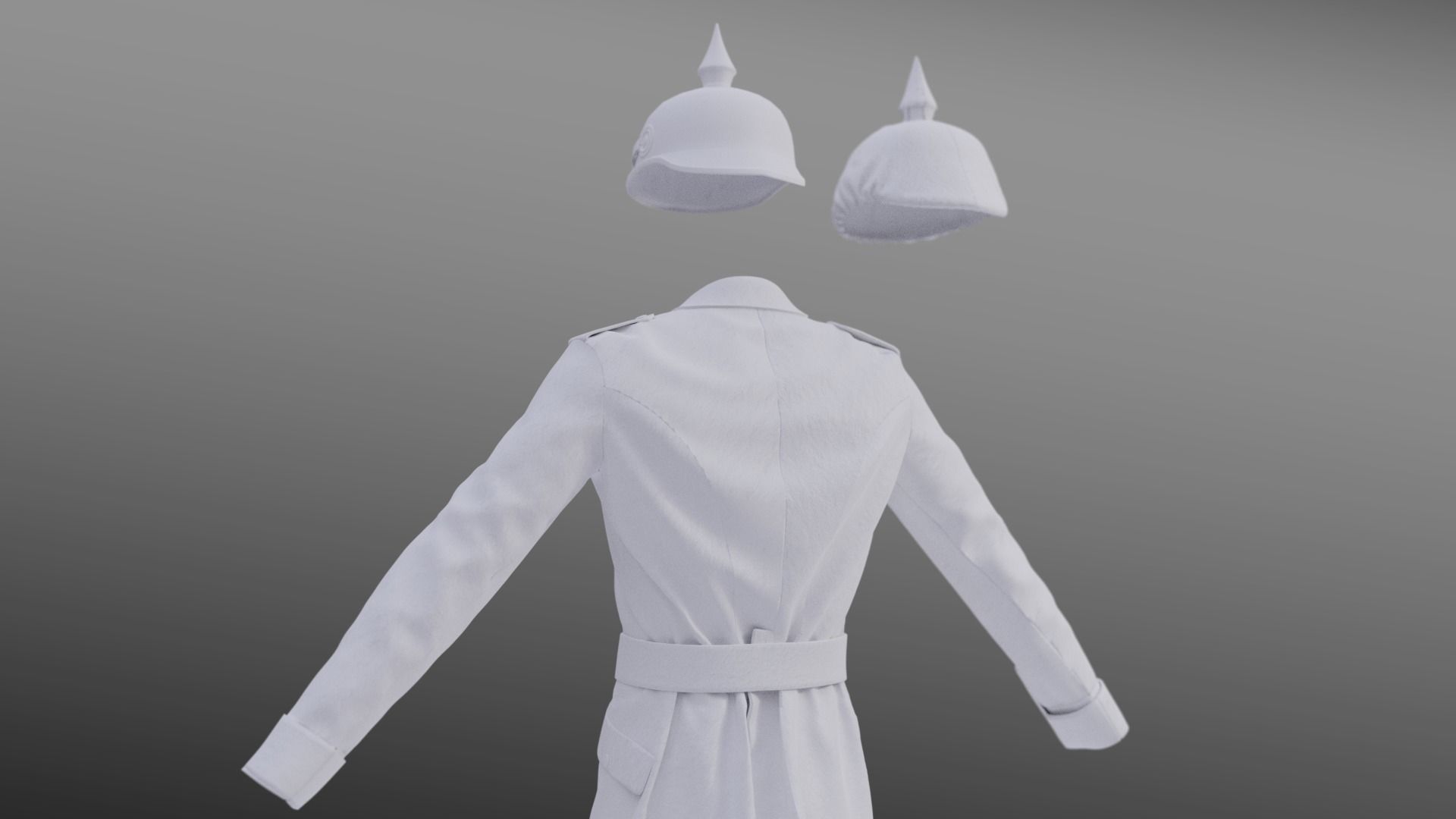 German WW1 Uniform Low-poly 3D model_15