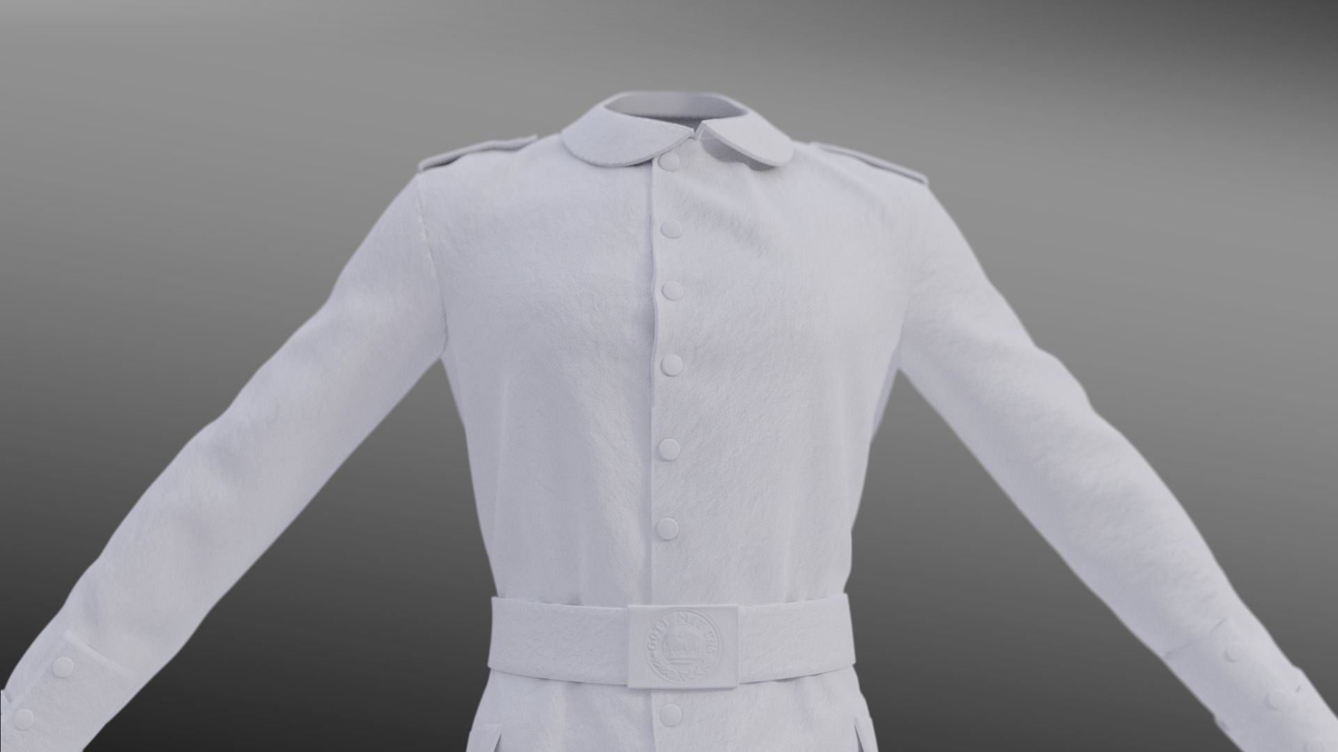German WW1 Uniform Low-poly 3D model_18