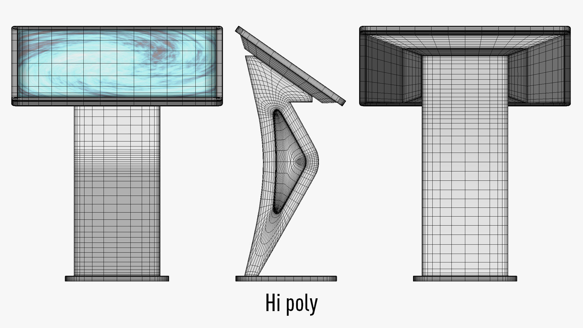Touch Screen LCD Stand Display Kiosk Low-poly 3D model_11