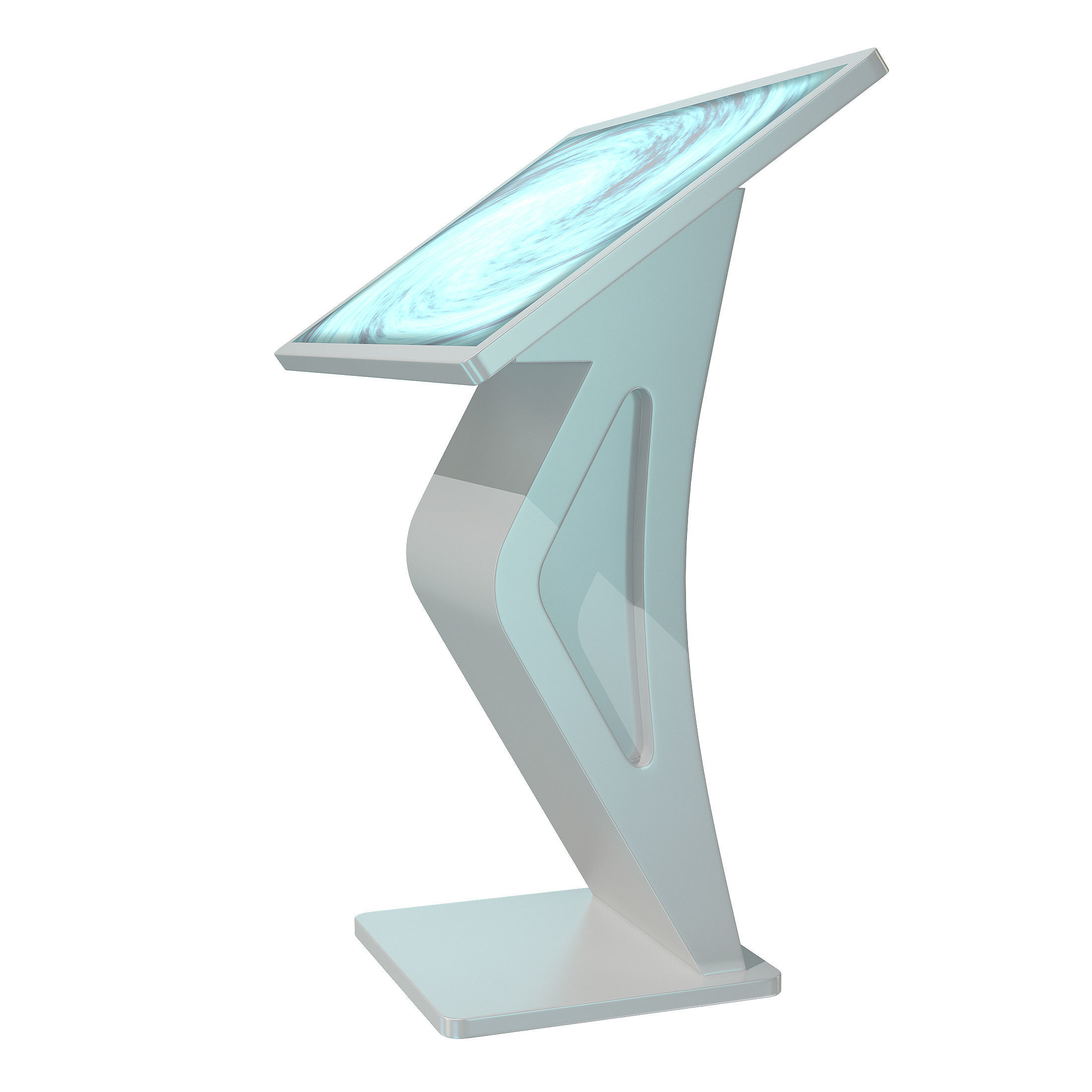 Touch Screen LCD Stand Display Kiosk Low-poly 3D model_5