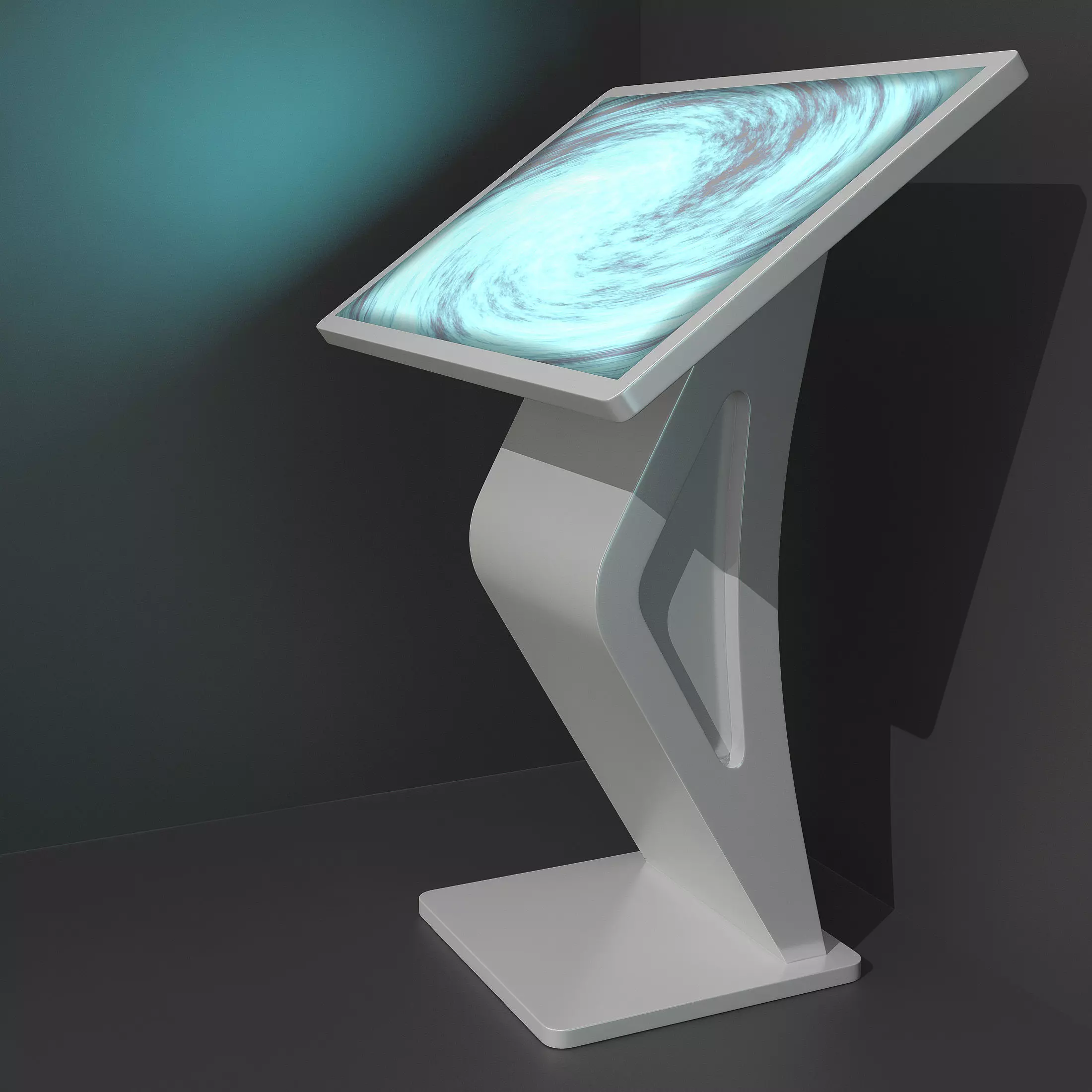 Touch Screen LCD Stand Display Kiosk Low-poly 3D model_0