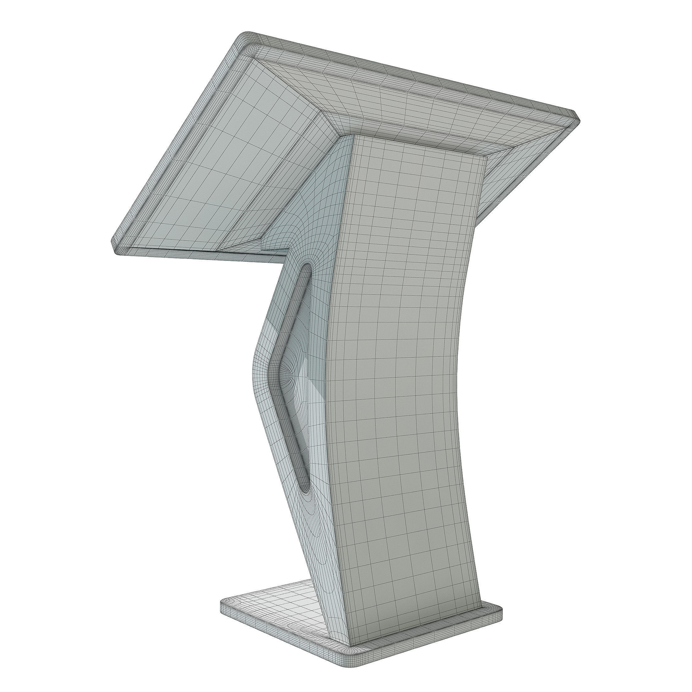 Touch Screen LCD Stand Display Kiosk Low-poly 3D model_8